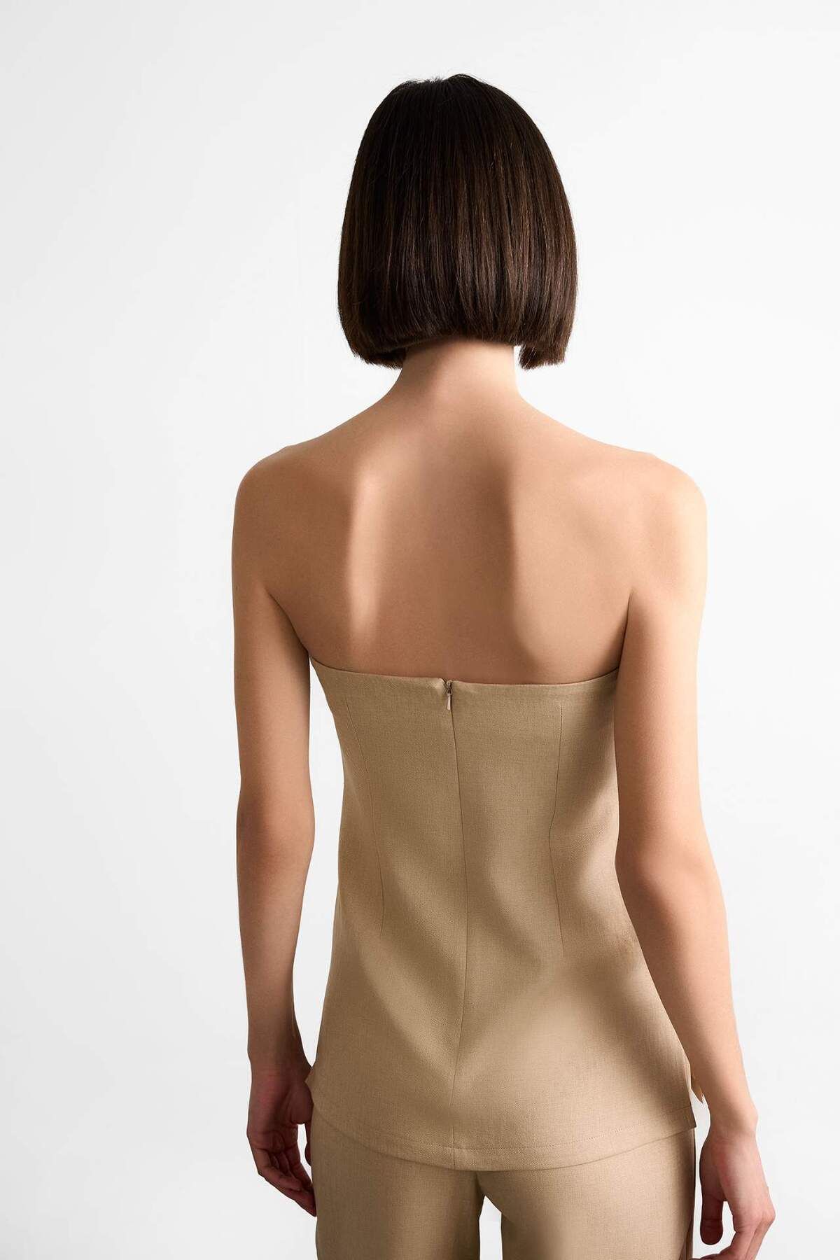 DeFacto-Body Hugging Strapless Basic Plain Blouse F7979Ax25Sm 8