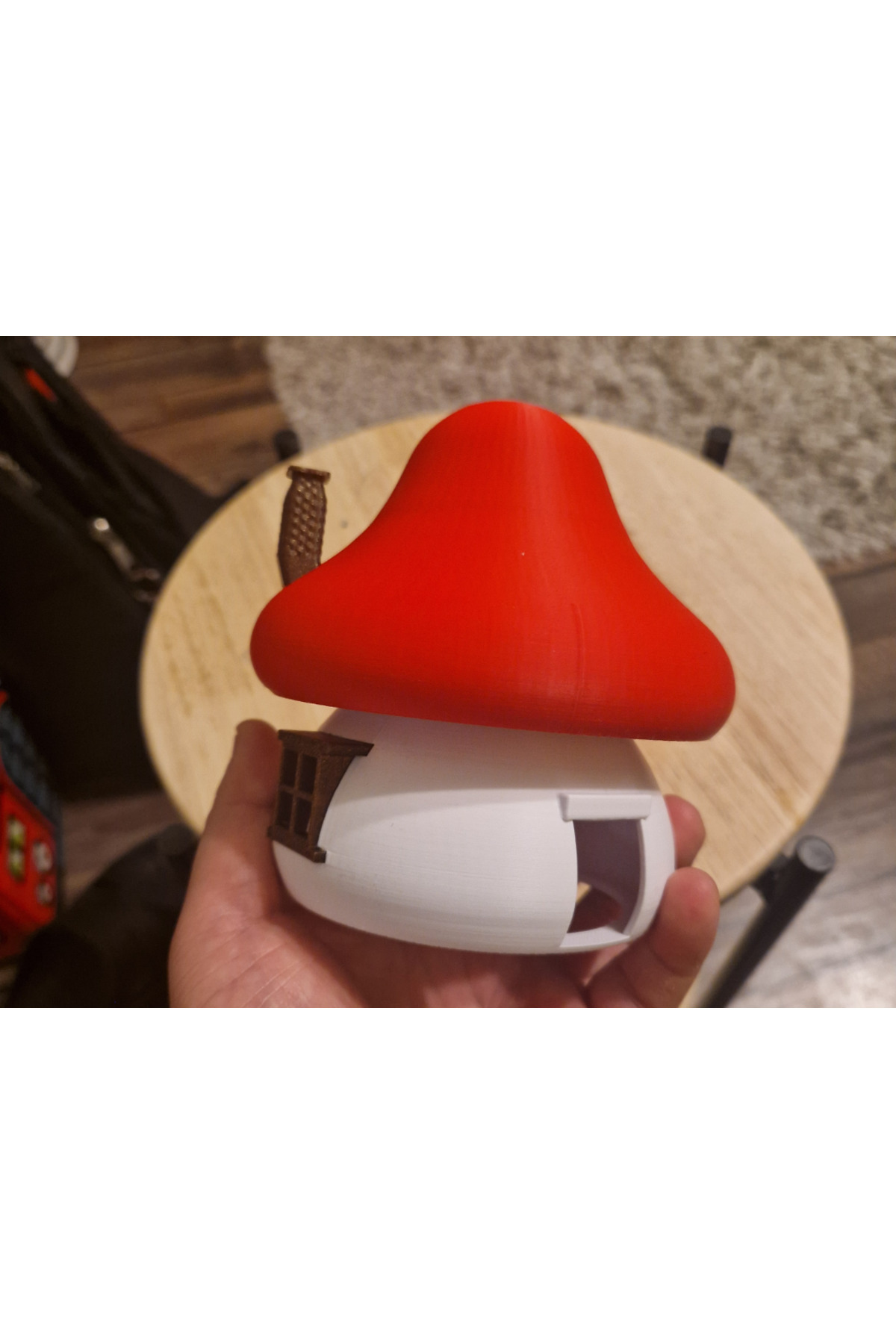Figura decorativa con impresión en color 3D de la casa de los Pitufos | Envío listo pintado | Vivero