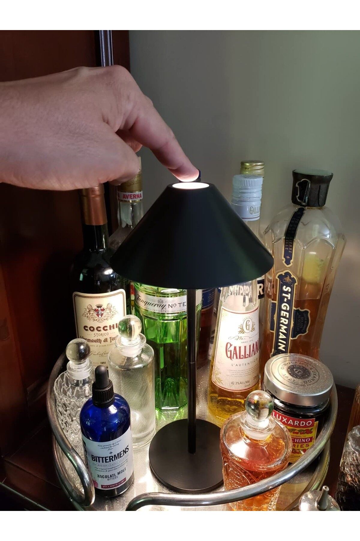 Tescomak-Rechargeable touch LED table lamp, 3 color temperatures, black 16