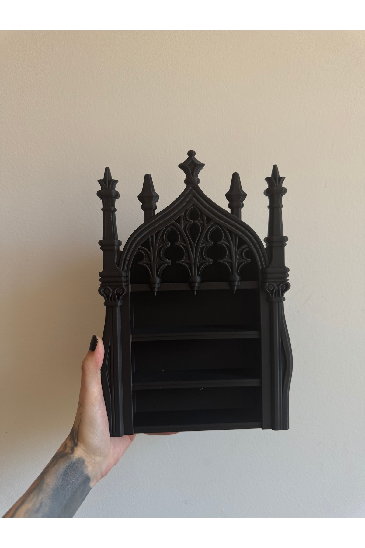 Estante decorativo con temática de catedral gótica | Impresión en color 3D | 23 cm Para decoración oscura y gótica