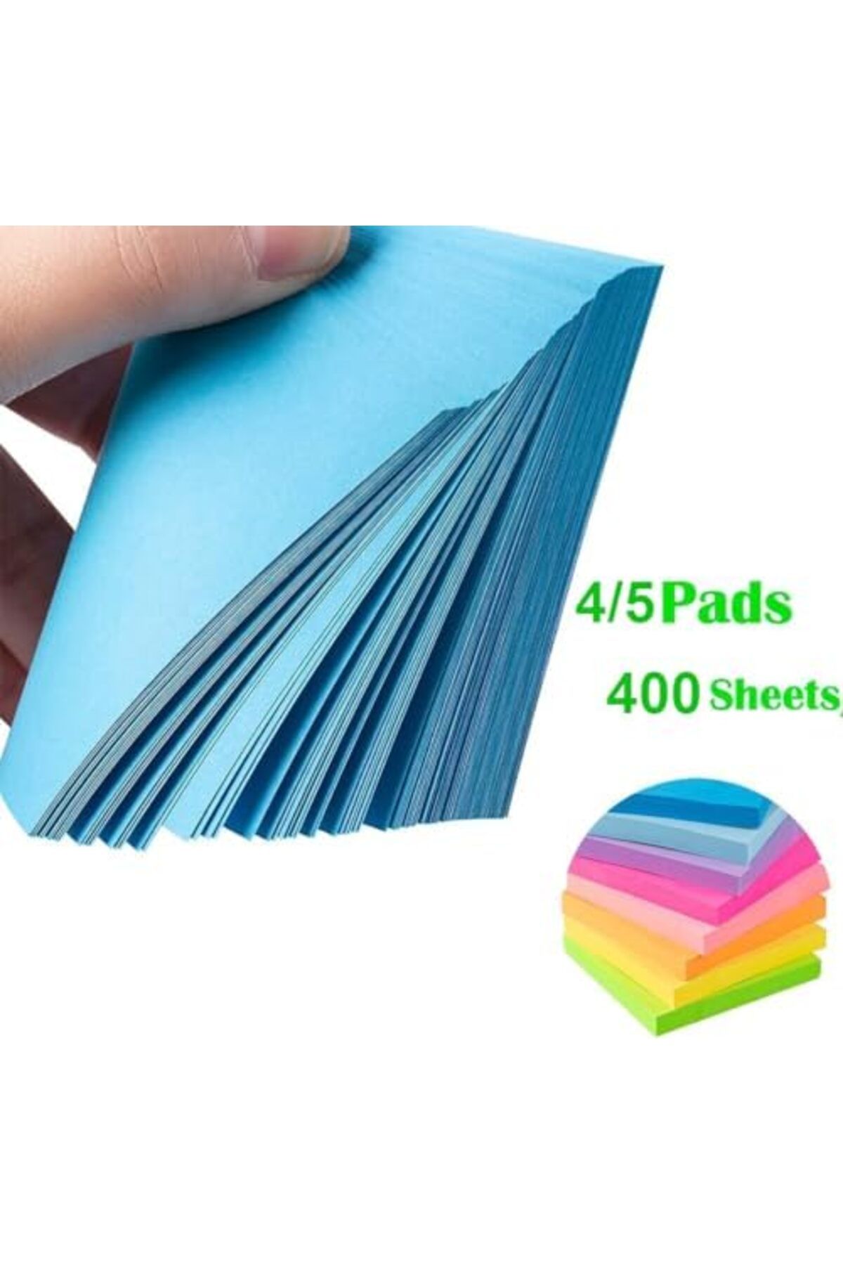 Other-Sticky Notes, 4/5 Colour Paper, Multicolour Sticky Notes 76x76mm (Pack of 400 Sheets) 5