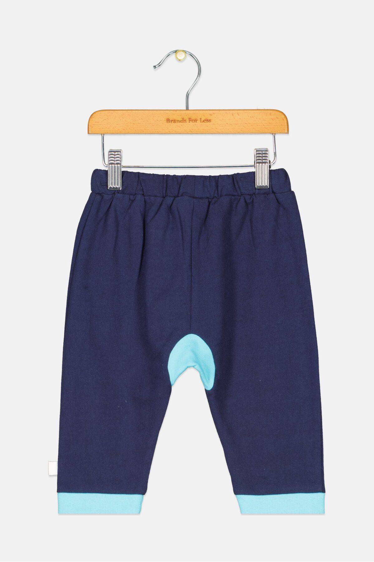 Cheekee Munkee-Toddlers Boy Plain Drawstring Jogger Pants, Navy 2