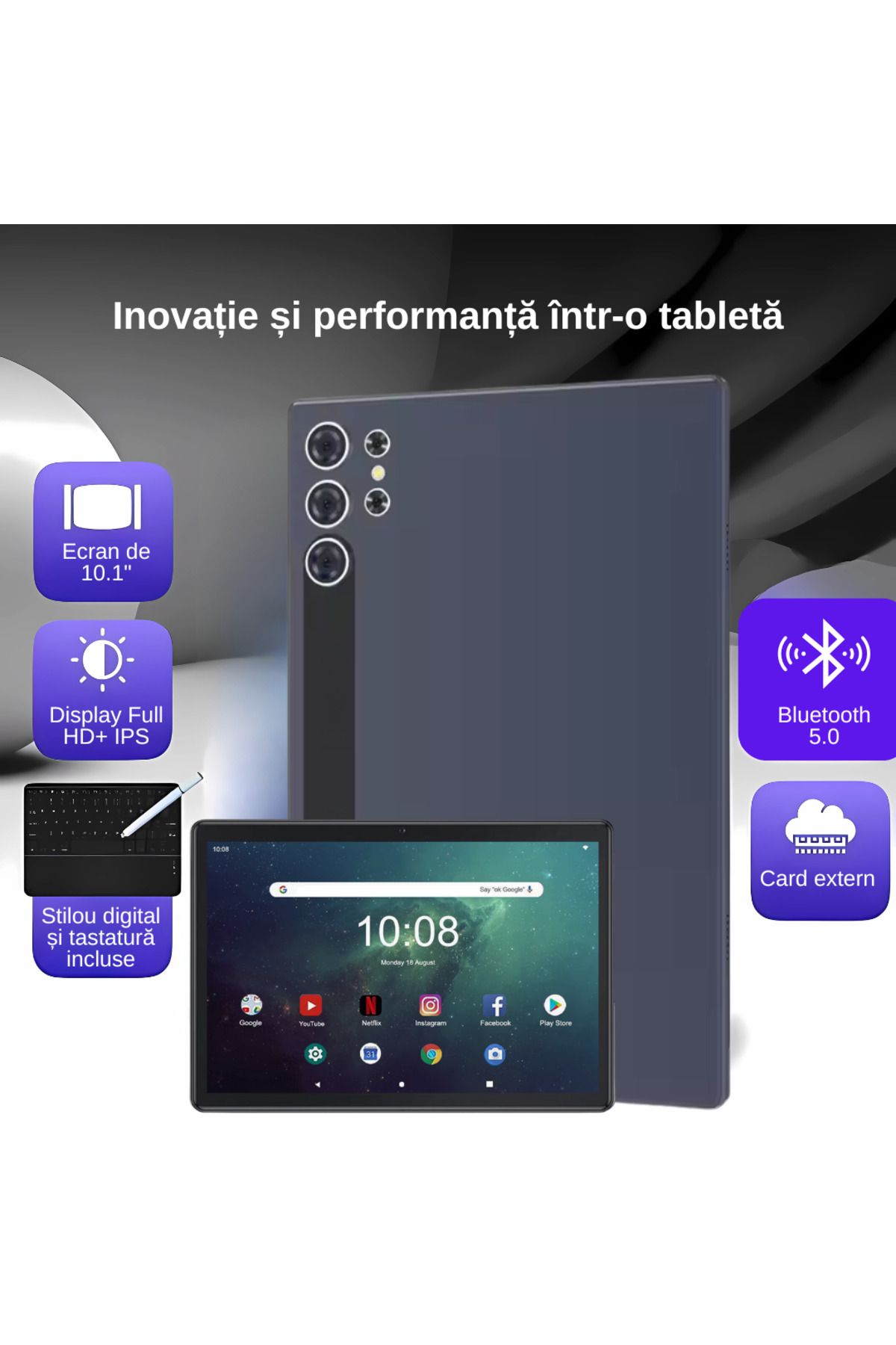 A ATAB-Tablet with digital pen, 10.1 inch screen, 8 GB RAM, 512 GB internal memory 3