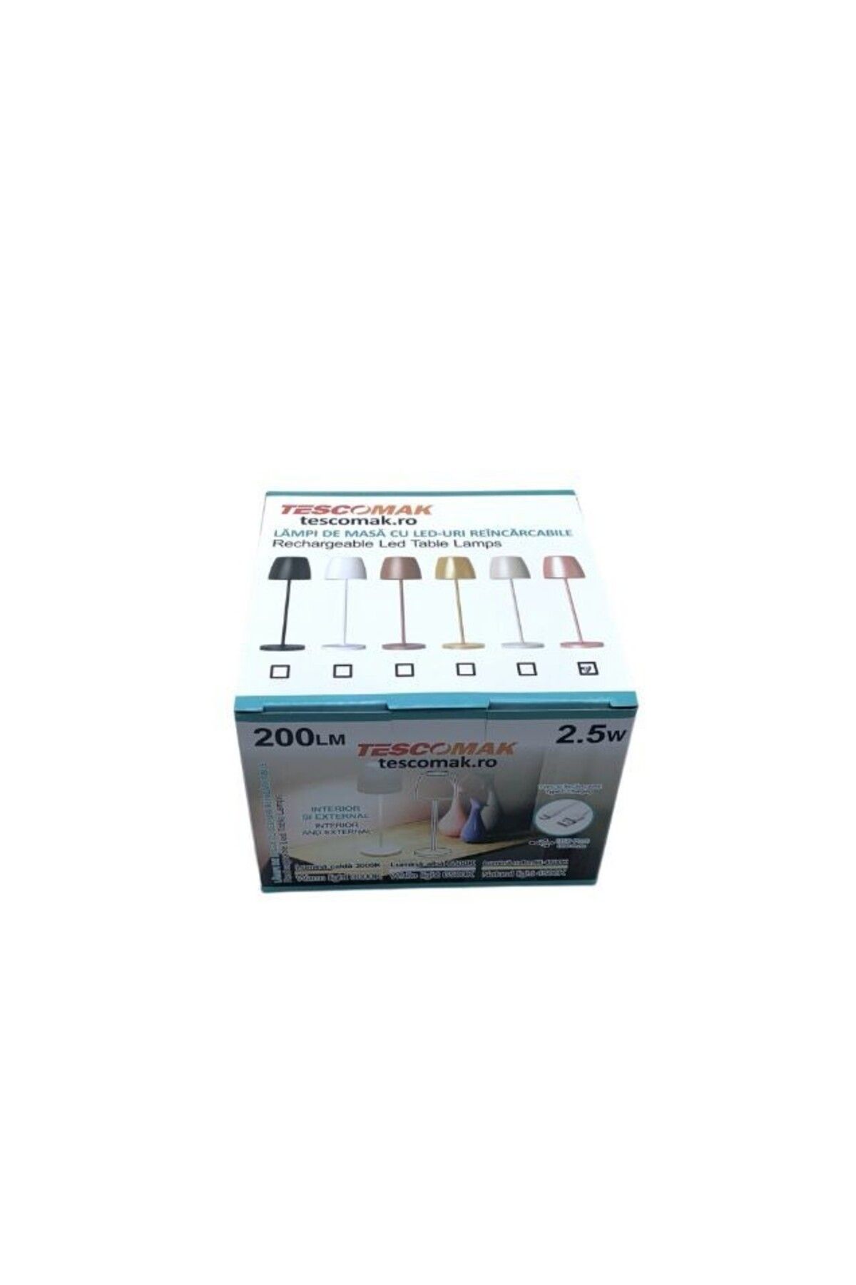 Tescomak-Rechargeable touch LED table lamp with telescopic rod, 200LM gray 4