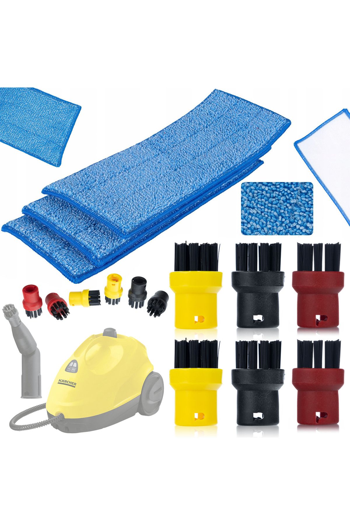 Rosfix-3 inserții pentru mop + set de 6 perii rotunde pentru curățătorul cu abur Kärcher 1
