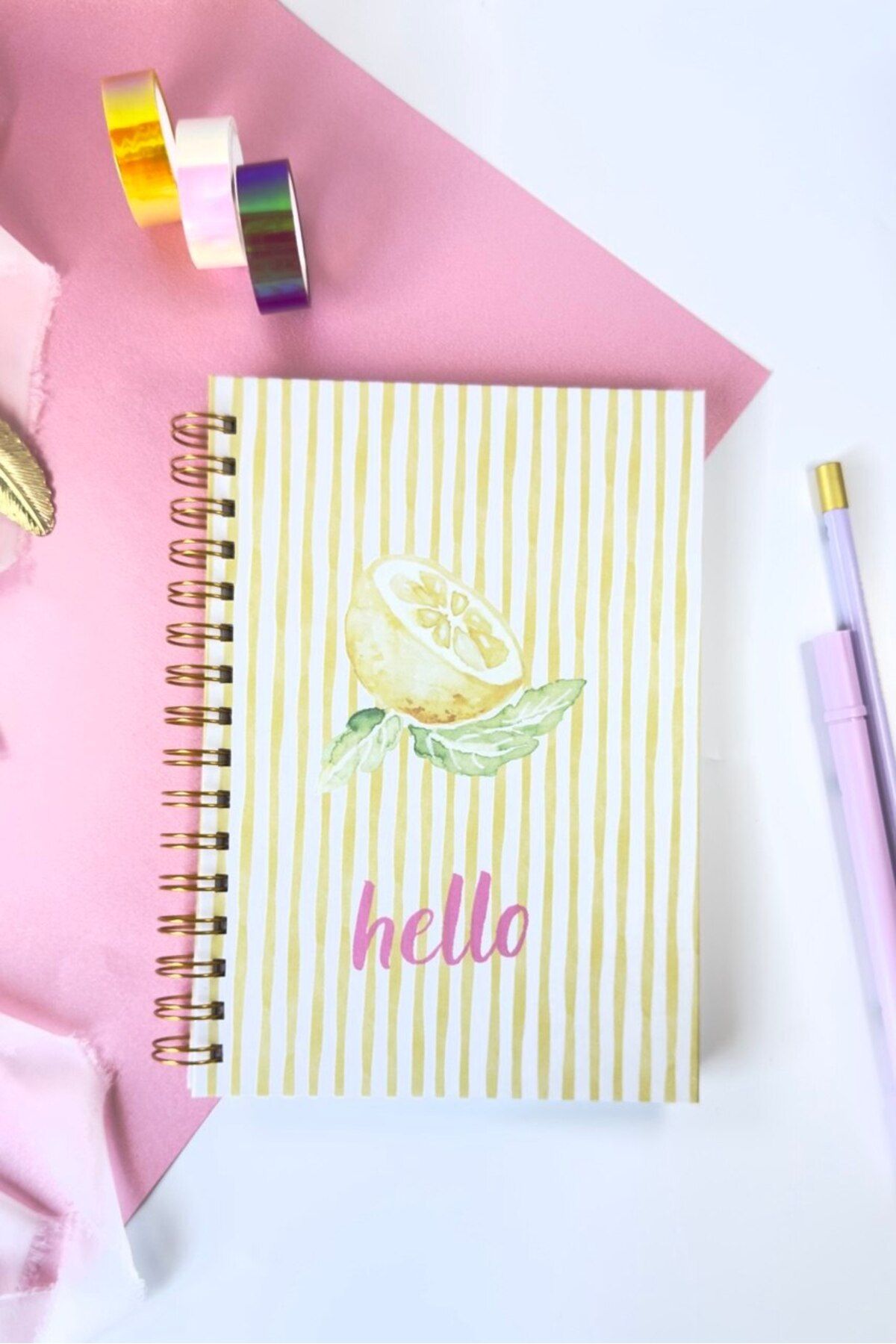 Martius Art-A5 Set of 2 Hard Cover Spiral Notepad / School Notebook / Lined Hello / Checkered Ciao 6