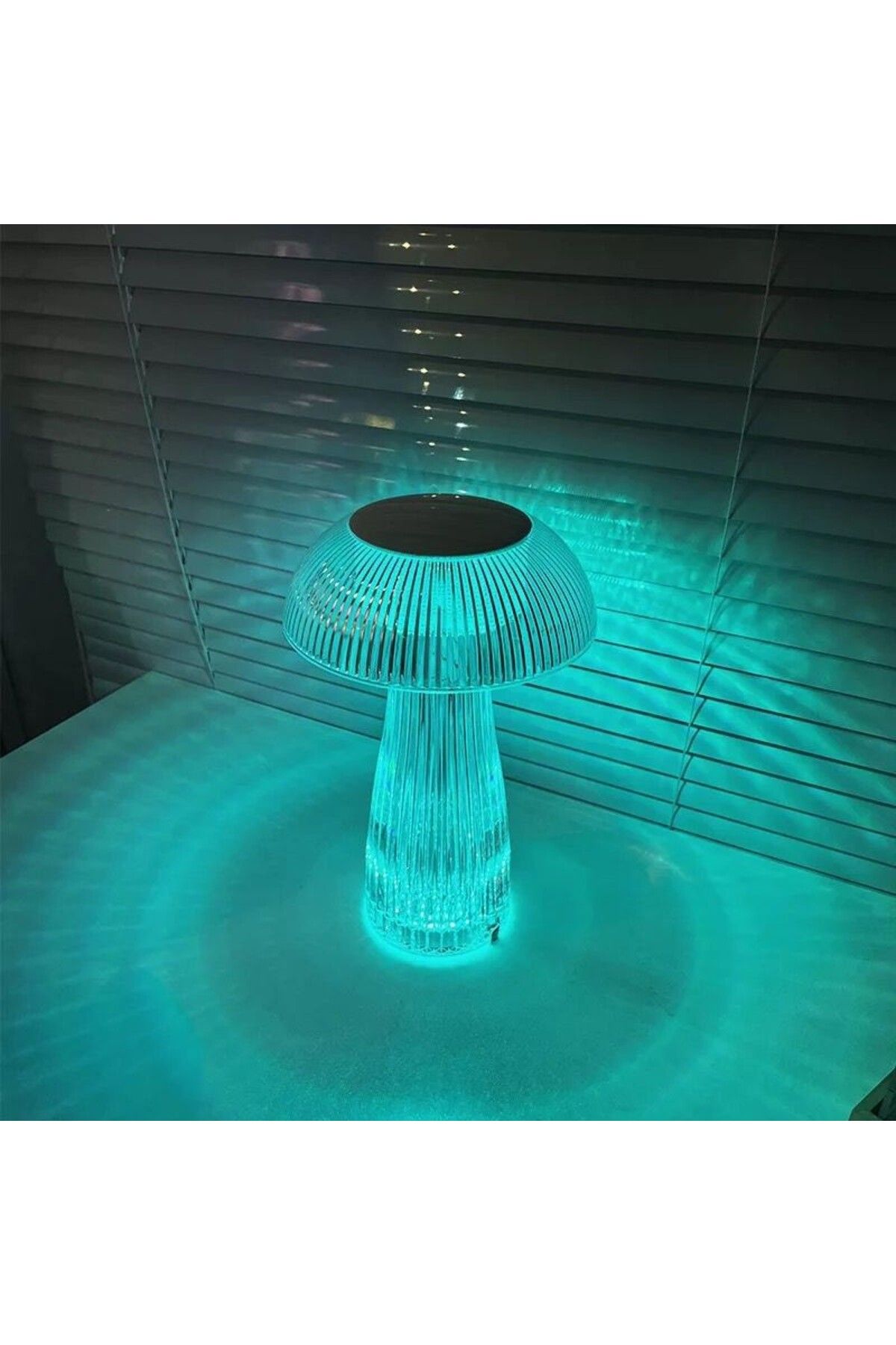 Andowl-Table lamp, crystal mushroom style with RGB LED and transparent remote control 3