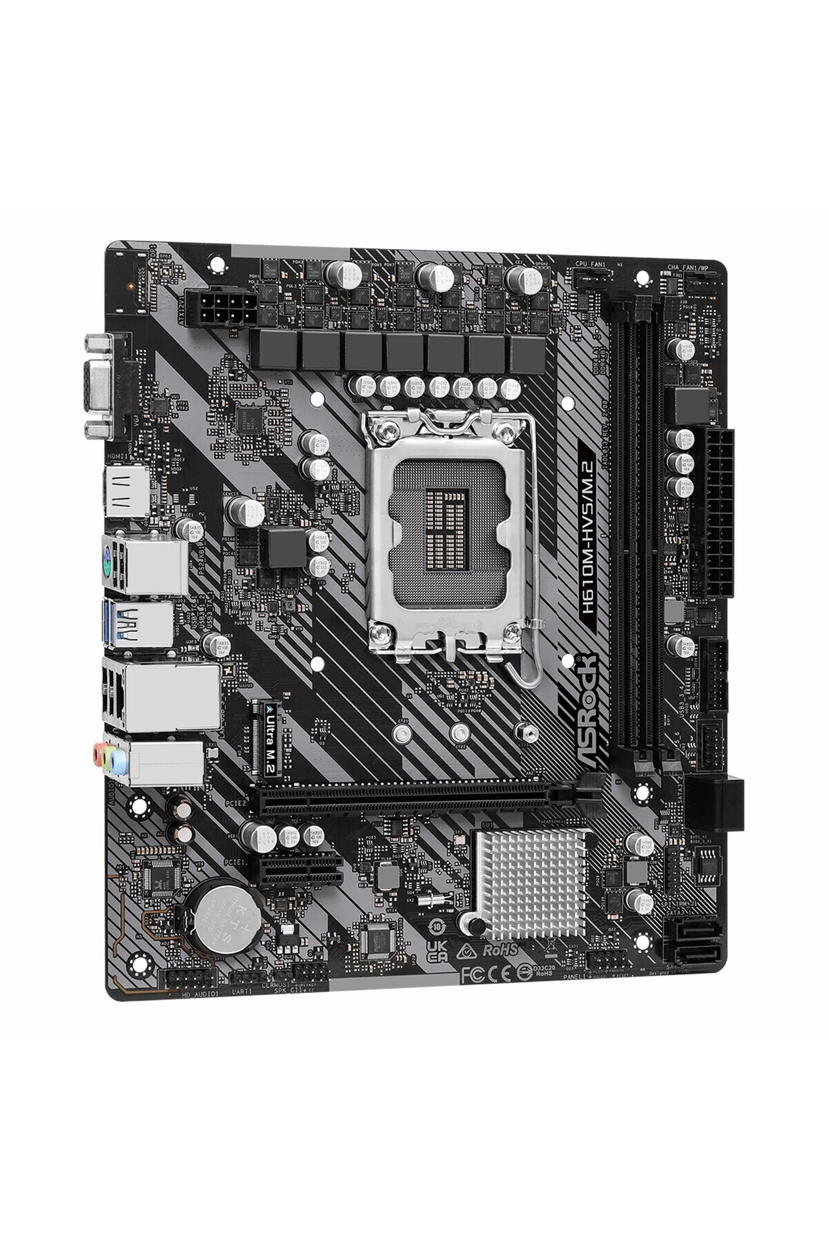 ASROCK-H610M-HVS/M.2 R2.0 DDR4 (3200 ميجا هرتز) OC M.2 VGA/HDMI PCIe 4.0 1700P mATX اللوحة الأم 3