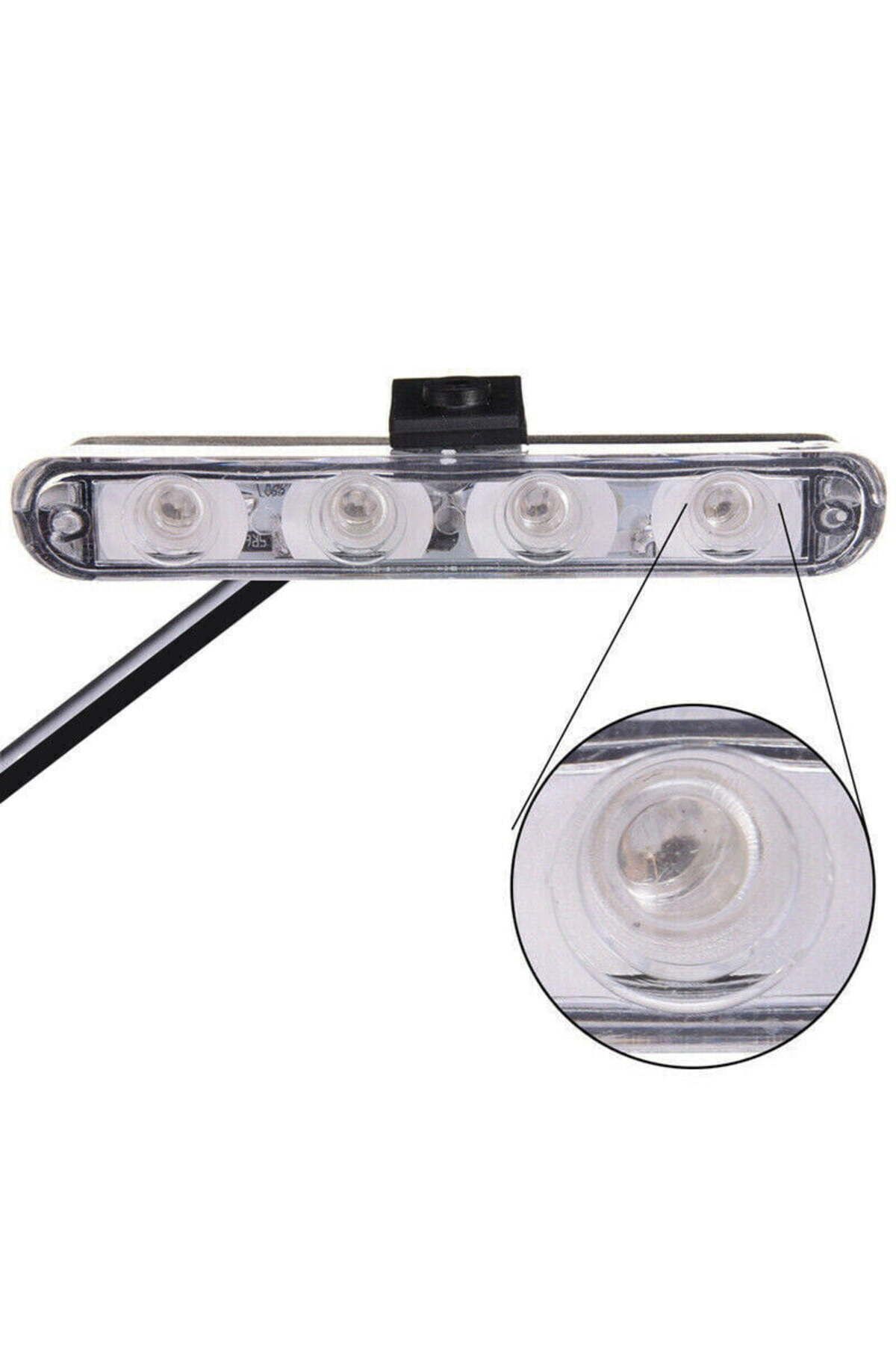 BGRJ Automotive-Set of 4 white strobe lights for grille, remote control, 7 functions, 12V 6