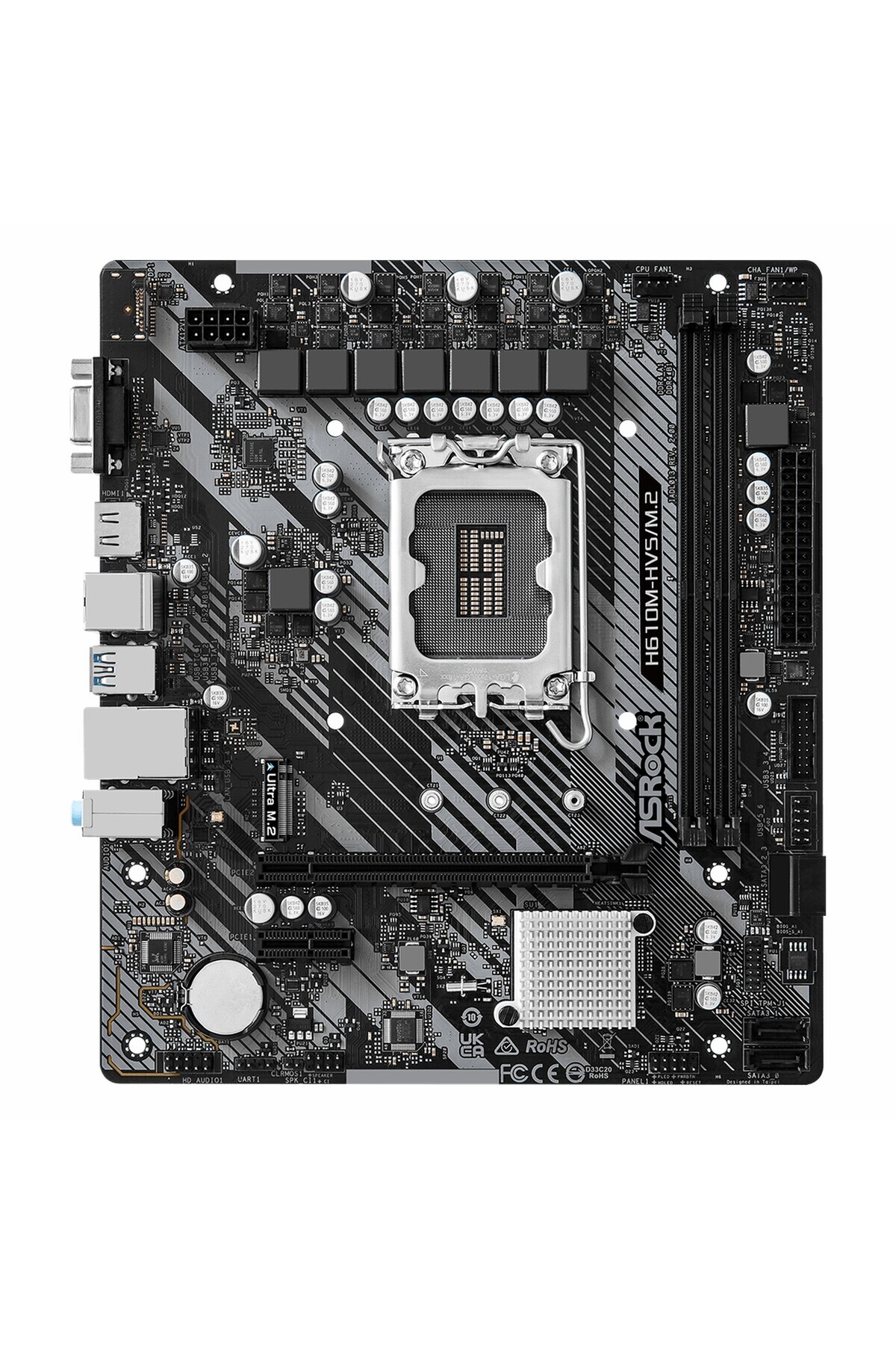 ASROCK-H610M-HVS/M.2 R2.0 DDR4 (3200 ميجا هرتز) OC M.2 VGA/HDMI PCIe 4.0 1700P mATX اللوحة الأم 2