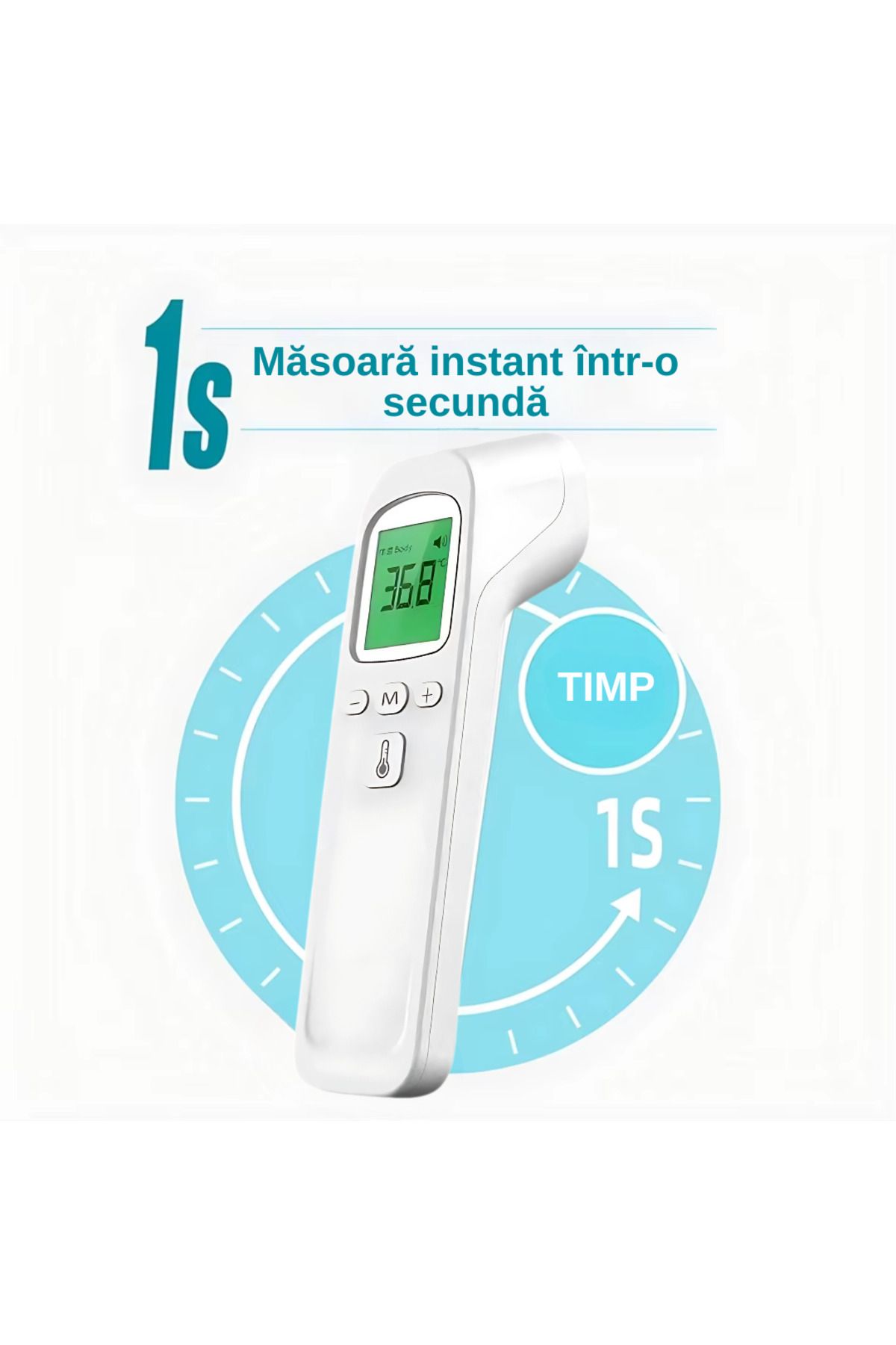 A ATAB-Digital infrared thermometer, non-contact technology, digital screen, fast measurement 0.1s, 7
