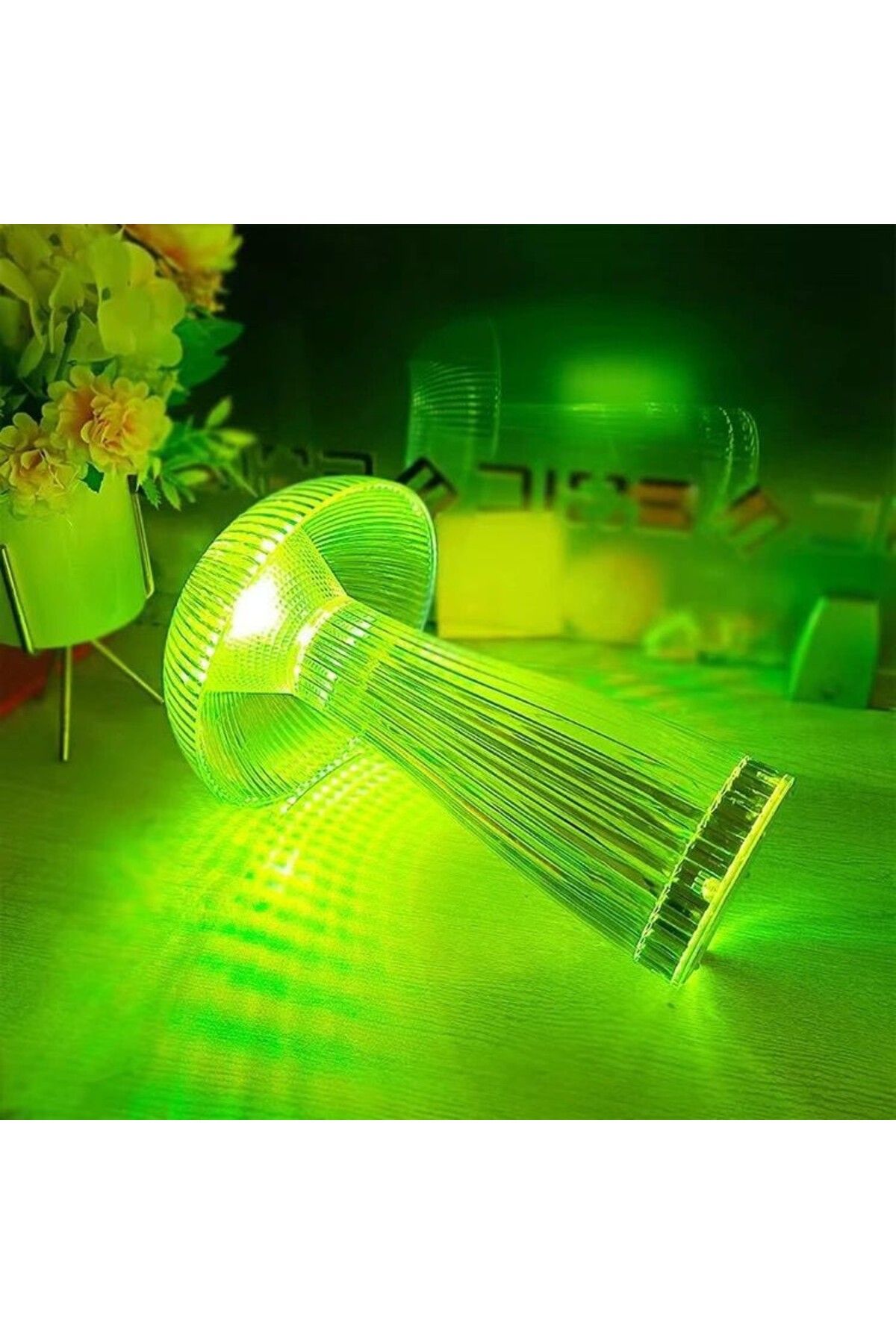 Andowl-Table lamp, crystal mushroom style with RGB LED and transparent remote control 9