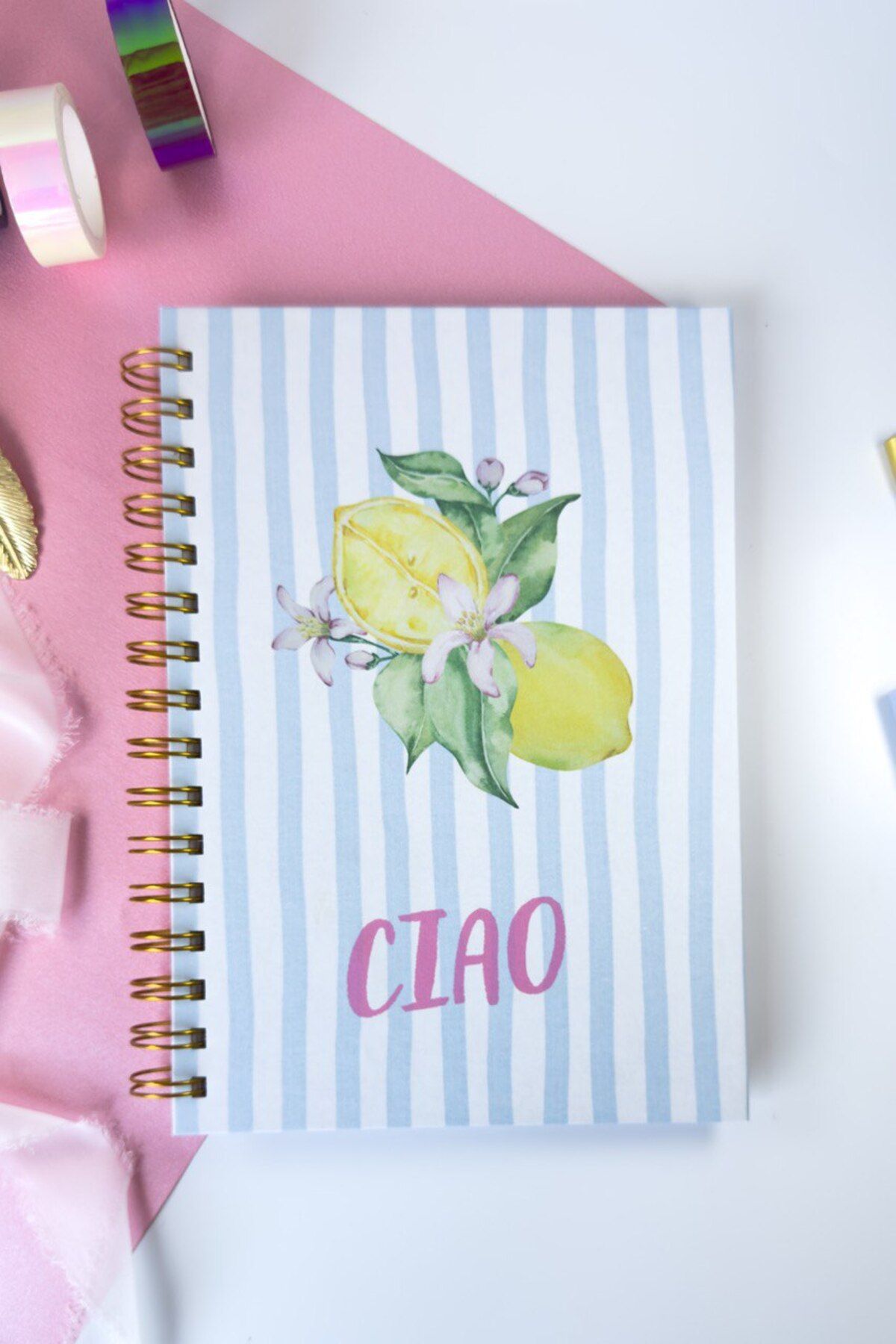 Martius Art-A5 Set of 2 Hard Cover Spiral Notepad / School Notebook / Lined Hello / Checkered Ciao 5