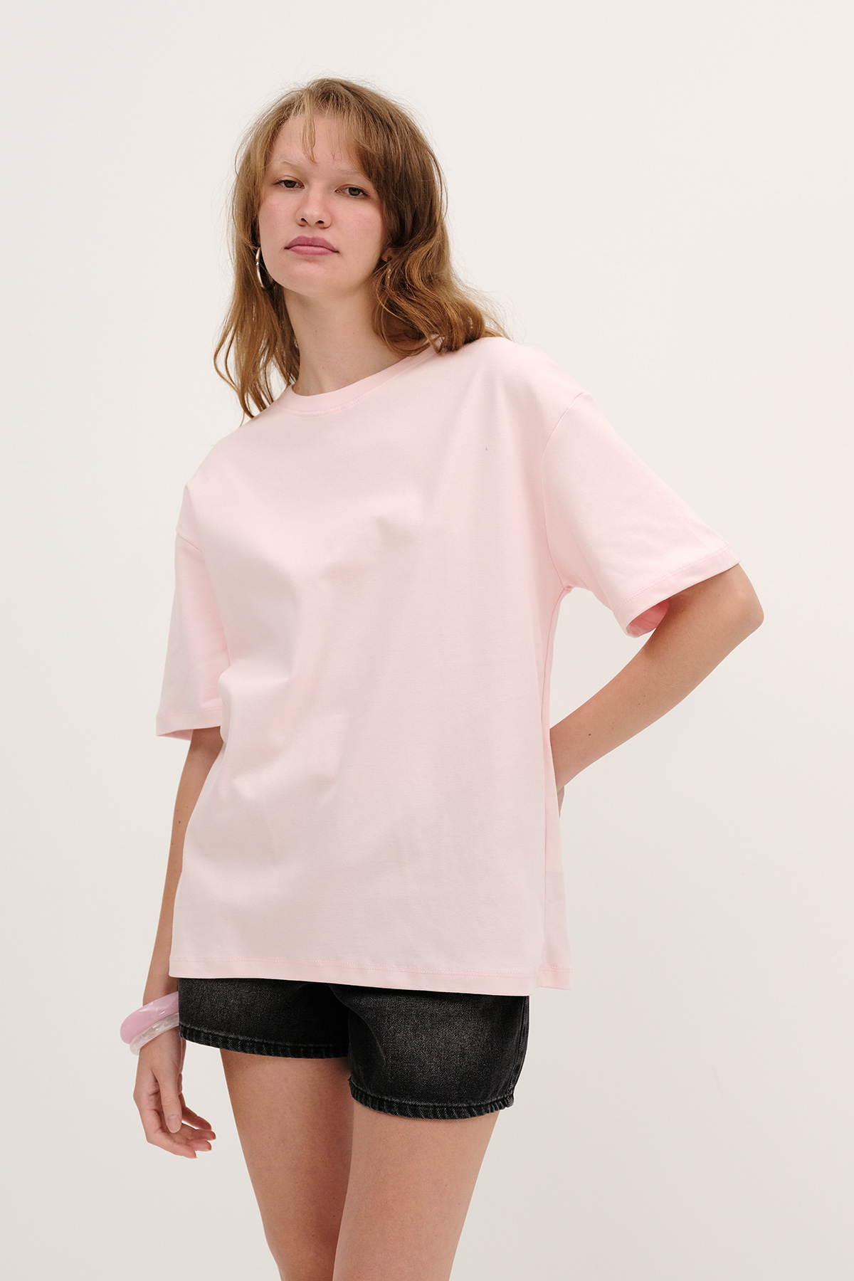 Addax  Kalın Oversize Basic T-shirt P17865 - Görsel 6