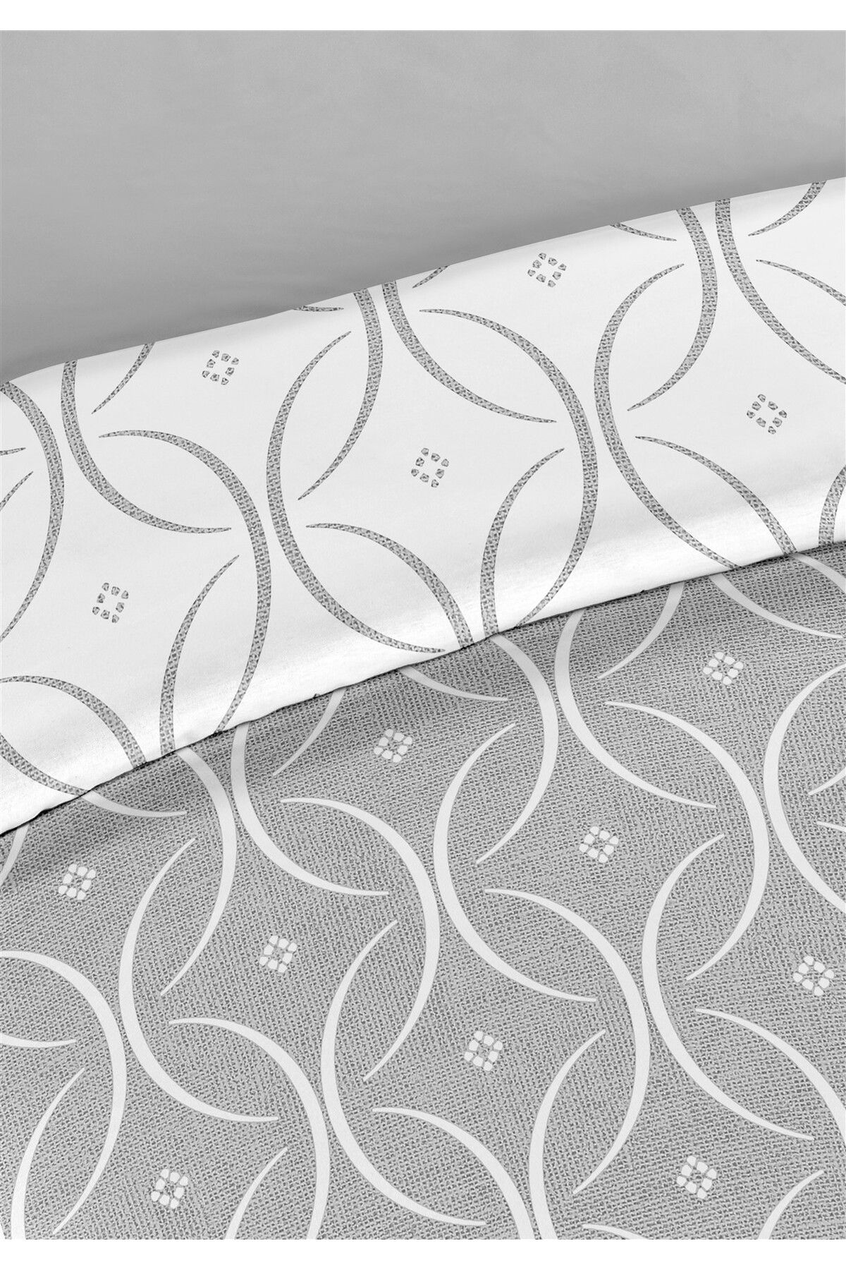 Evim-Focus 100% Cotton Akfil Cotton Double Duvet Cover Set 200X220Cm Gray White 3