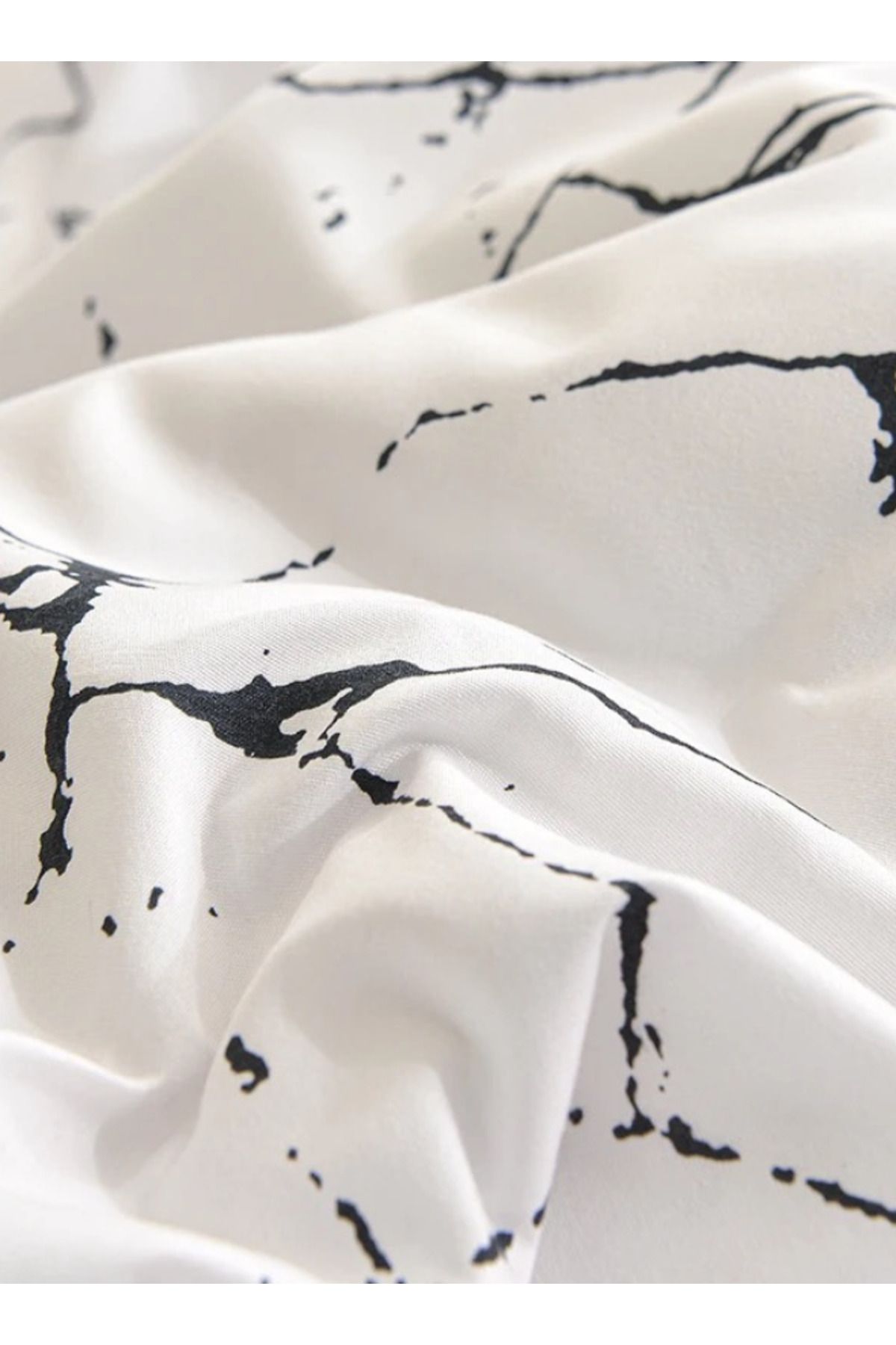 LUNA HOME-6 piece queen size bed linen set in Scandinavian style with marble pattern 200x230cm. 5