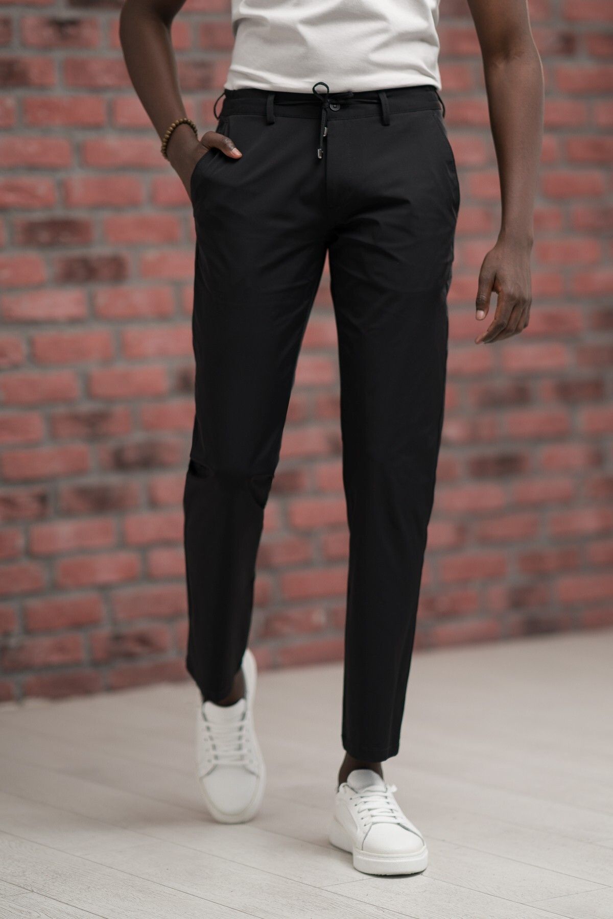 Paul Martin-Regular Fit Lycra Parachute Fabric Jogger Pants with Threaded Waist and Elastic 2