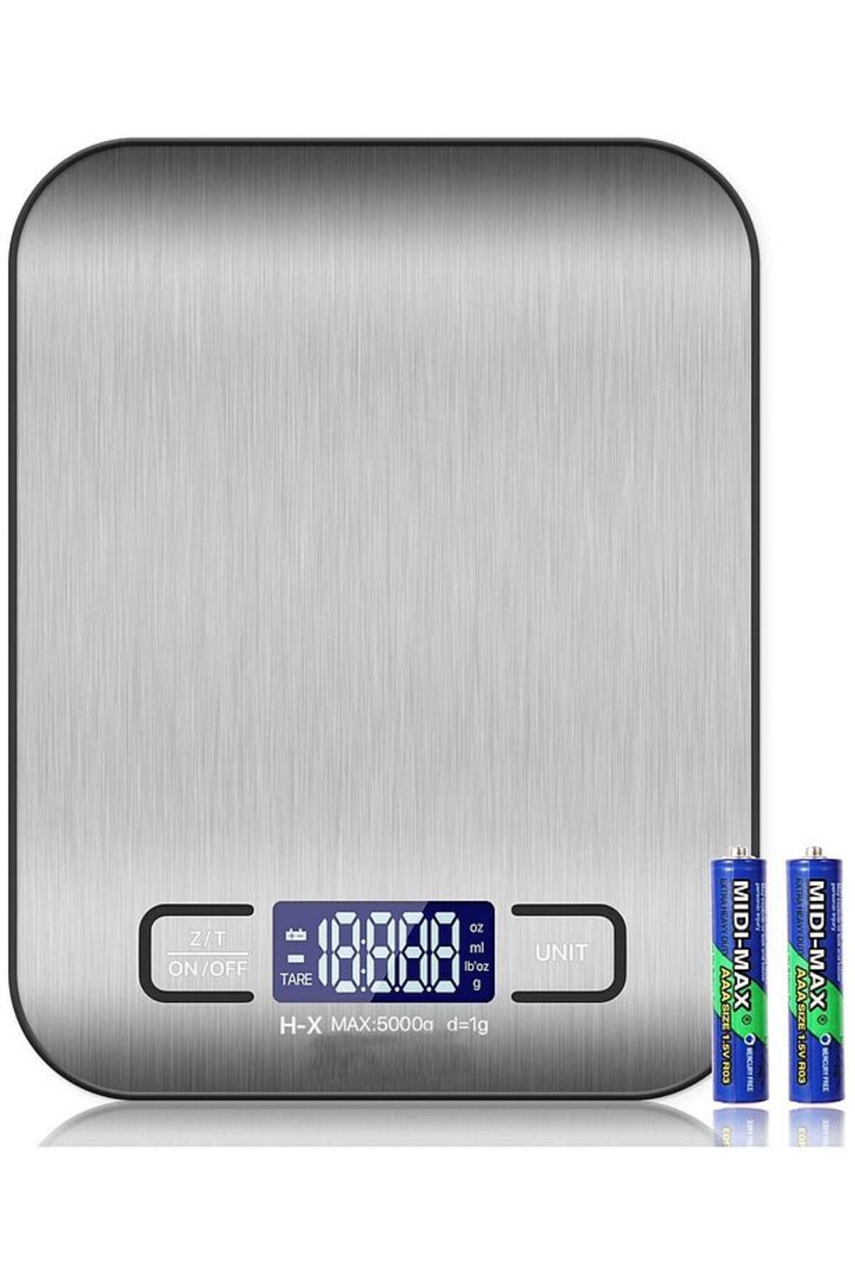 Arkhelais Hassas Mutfak Tartısı 5 Kg Paslanmaz Çelik (PİL HEDİYELİ)