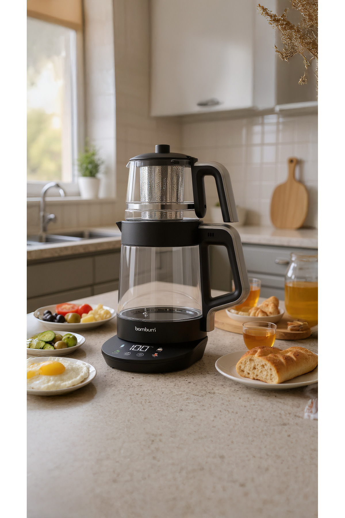 Bambum Zelda Digit Çay Makinesi Cam Dijital