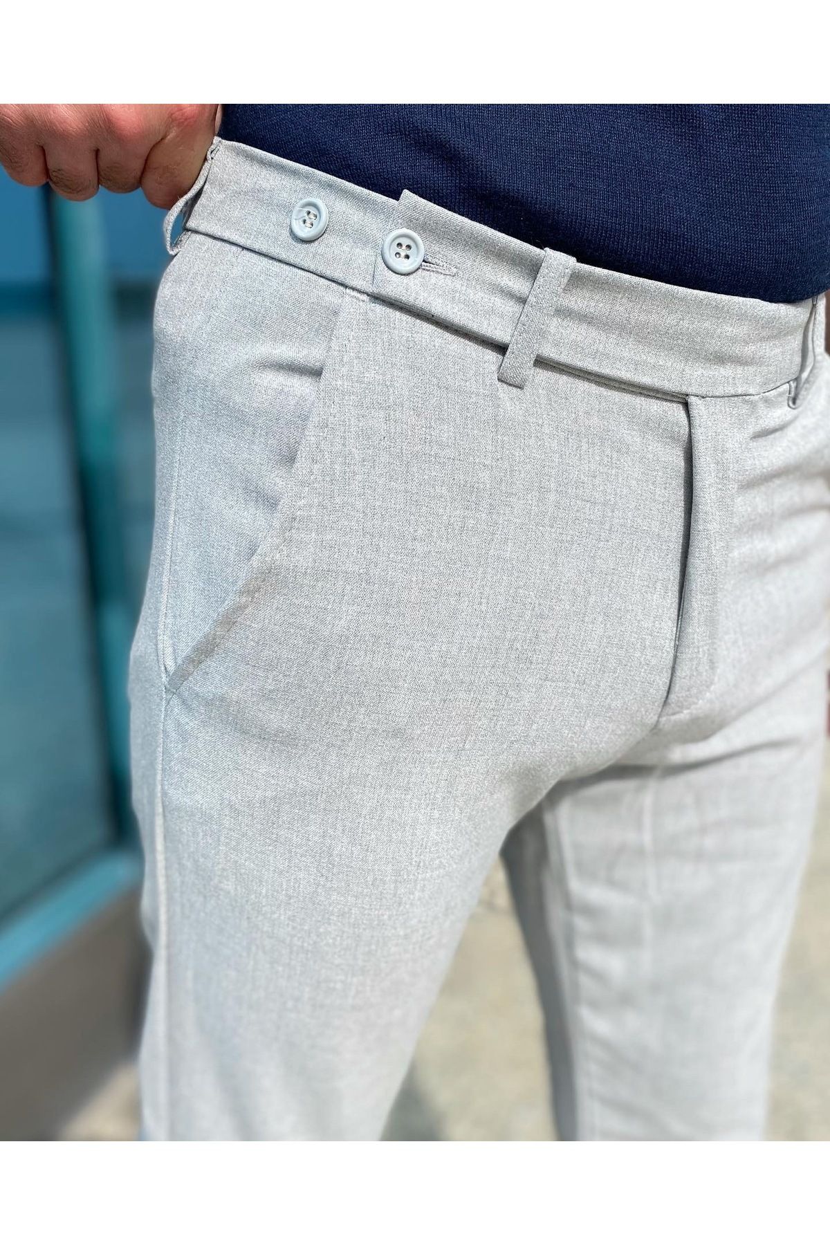 BASEL.CO-Slim Fit Slim Fit Italian Model Fabric Trousers 2