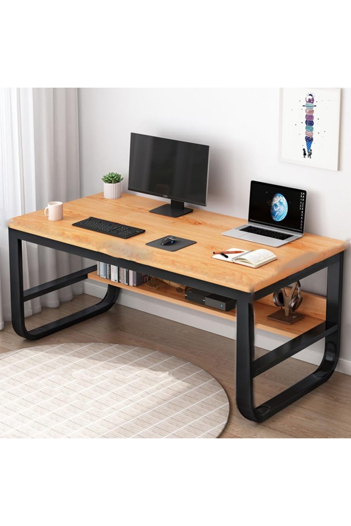 AGD-Computer Desk Simple Modern Streamlined Home Office Desk 100cm x 60cm 1