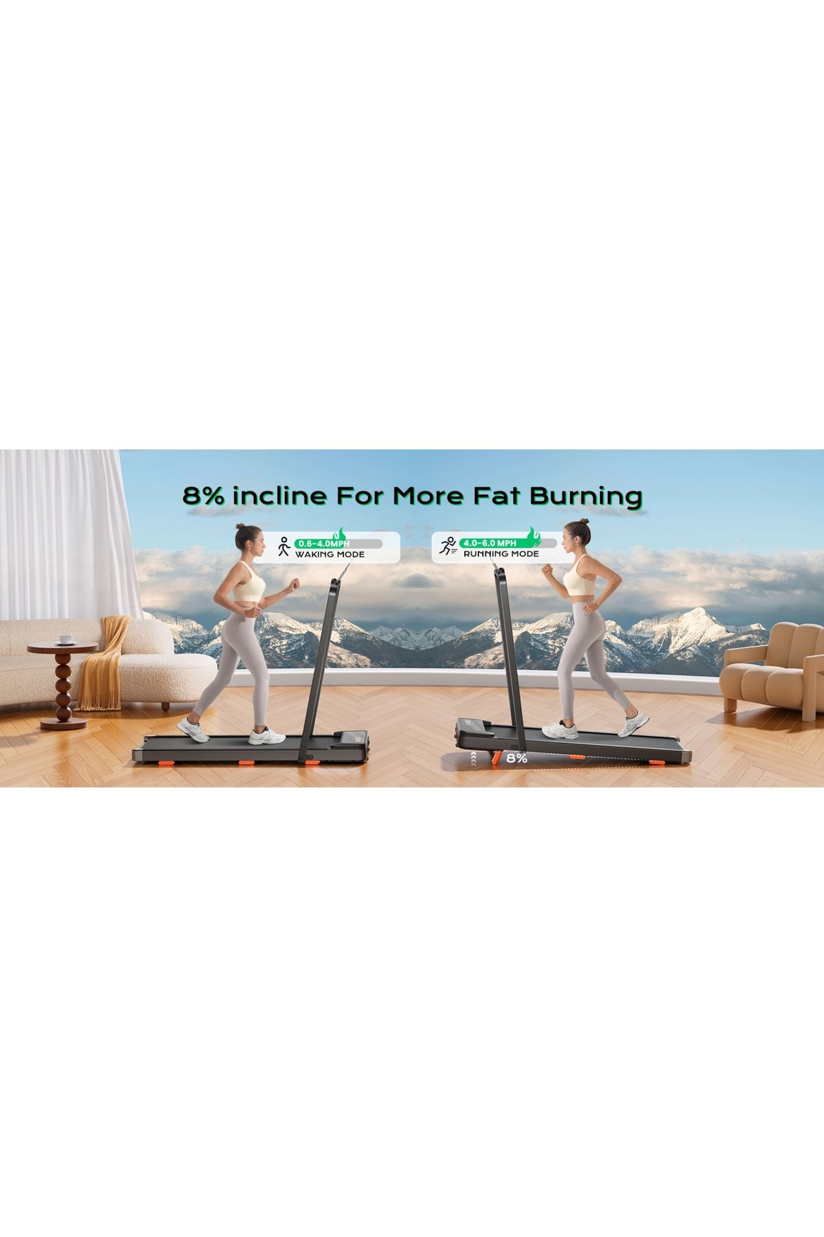 ALTIS-Advanced AL623 3-in-1 Folding Treadmill – 2.5HP Walking Pad with LED for Home & Office Use 3