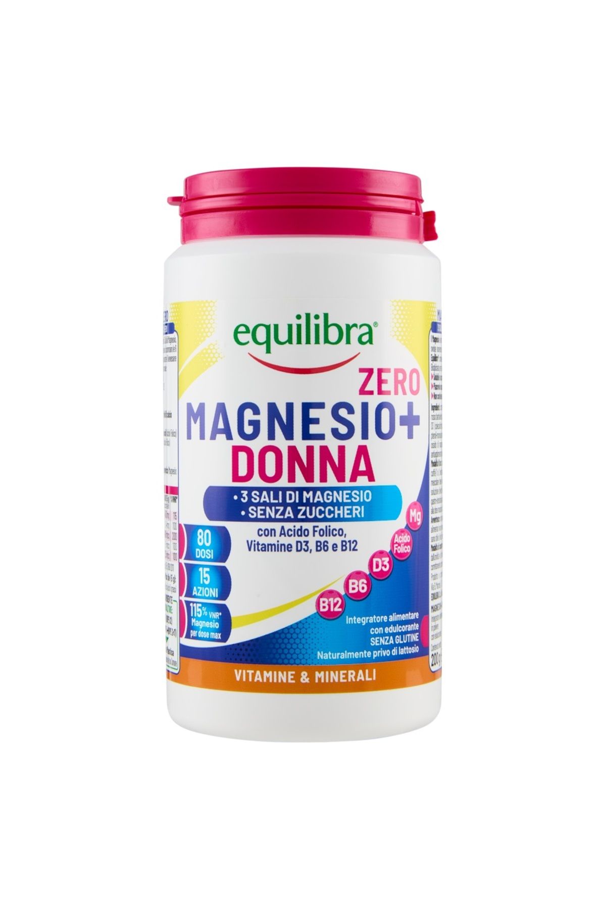 Equilibra Magneziu Pentru Femei, Fara Zahar, 80 Doze - Cu 3 Saruri De Magneziu, Vit. D3, B6 Si B12, Acid Folic - One Size