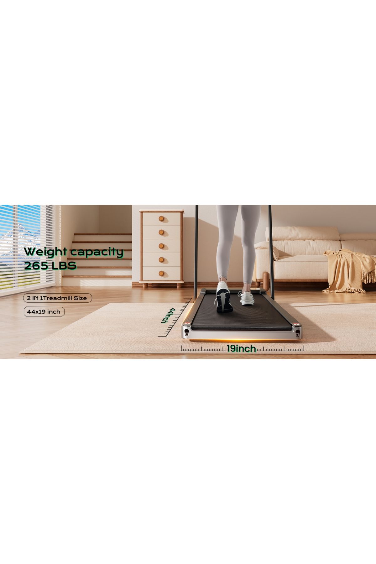 ALTIS-Advanced AL623 3-in-1 Folding Treadmill – 2.5HP Walking Pad with LED for Home & Office Use 7