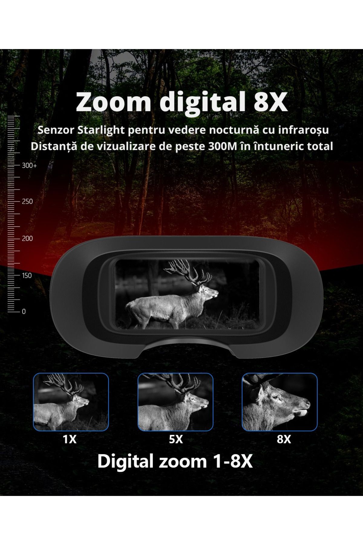 CLC SmartGear-Binoclu Digital CLC SmartGear, Night Vision Color, 15MP, 2.5K, Zoom 4X+8X, IR, 5200mAh, USB-C, SD 8