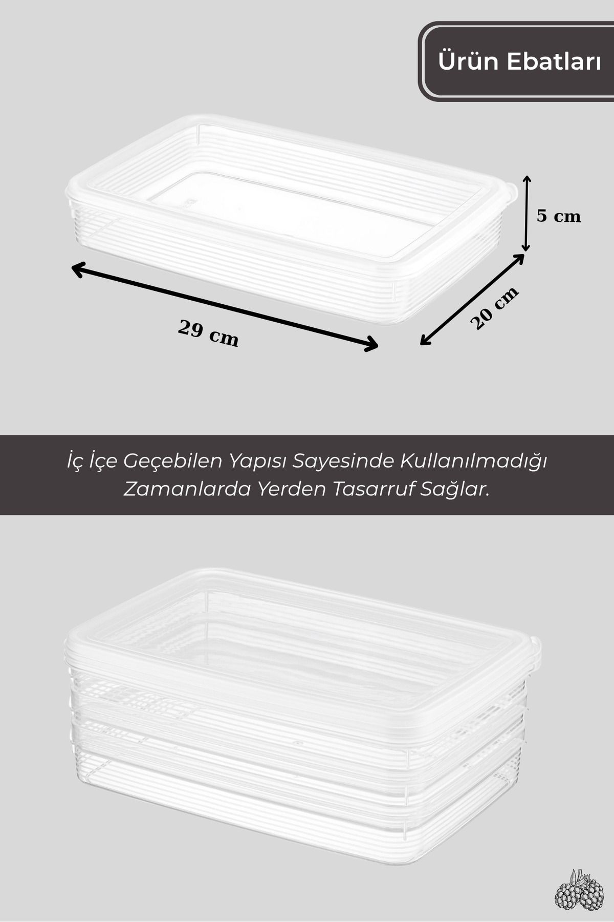 BRAMBLE LIFE-2.3 Lt Rectangular Food Pulses Storage Container Set 7