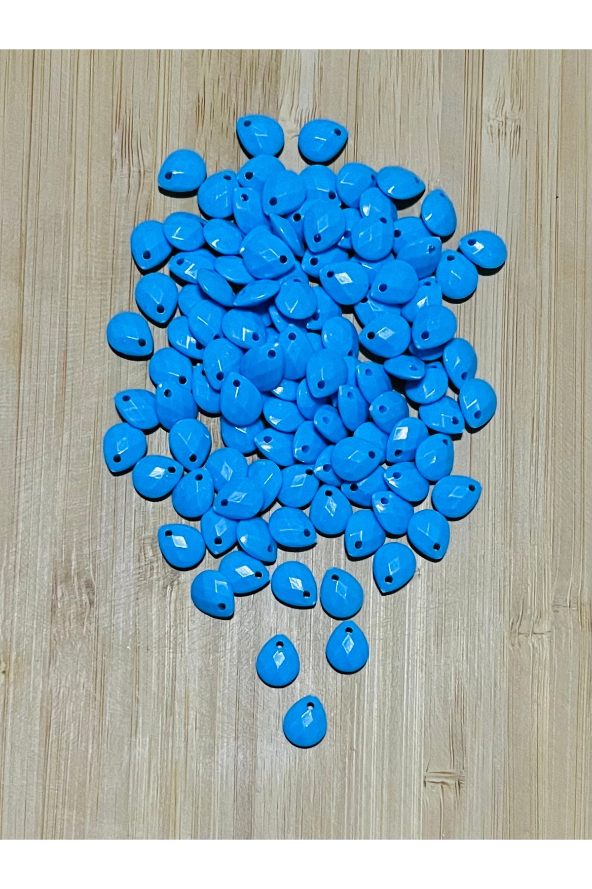 Blue Oya, Evening Dress, Jewelry, Knitted Plastic Tear Drop Beads. 25gr. Estimated 195 Pcs.