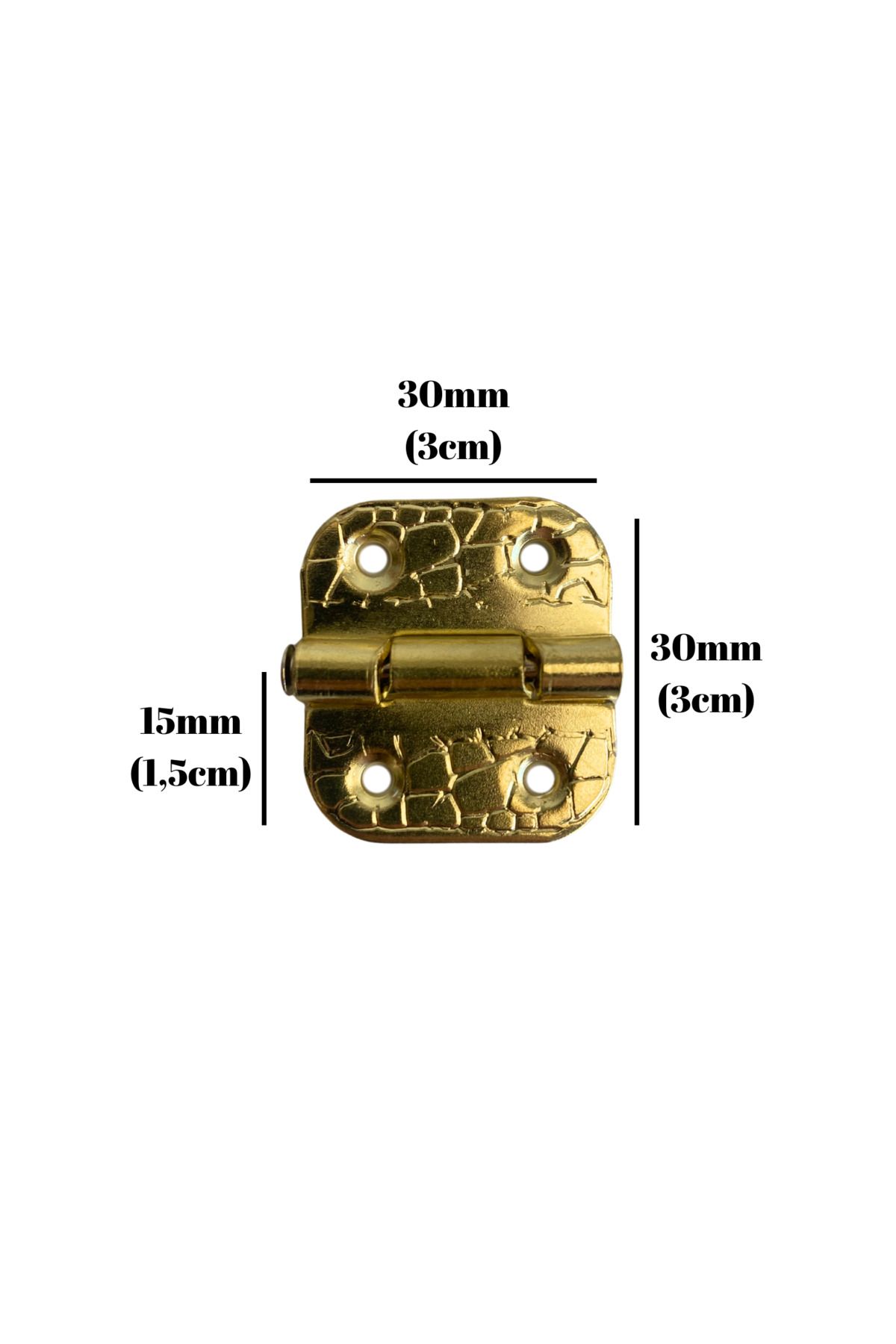 DSYapıAksesuar-Backgammon Hinge Furniture Box Hinge with Stop (Gold) (4 Pcs) (Width: 3cm Length: 3cm) 5