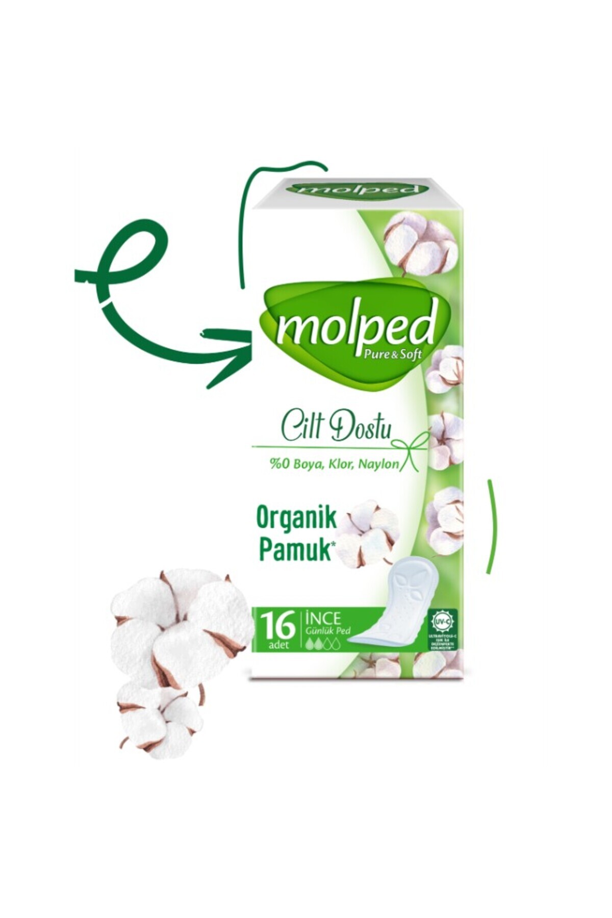 AyrStore Molped Pure&Soft İnce Günlük Ped 16 Adet