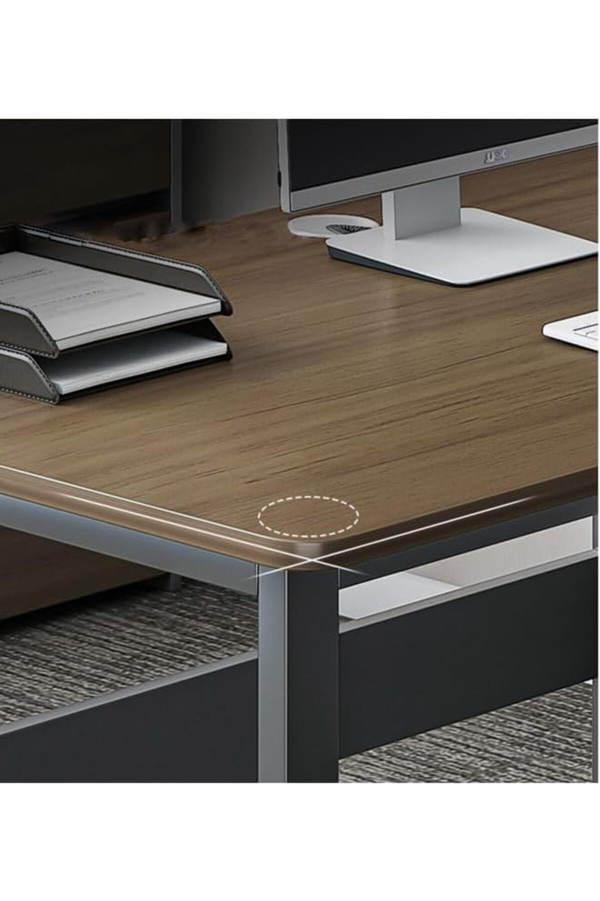 Türkiye-Multifunctional Computer Table And Office Desk With 3 Drawers 120 cm 7