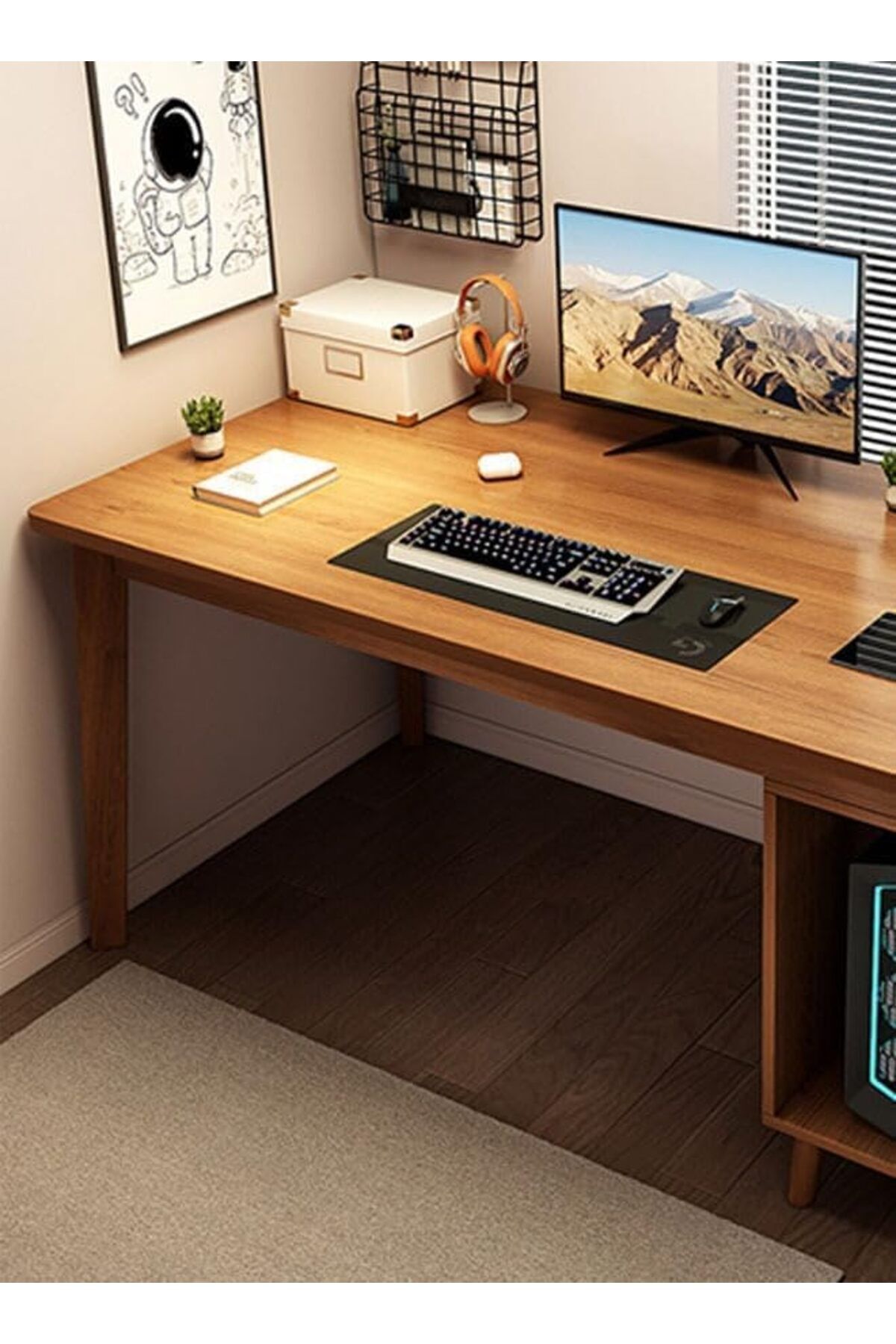 Türkiye-NKX Computer and Multifunction Table Home Office Workstation with 3 Drawer Storage Rack 4