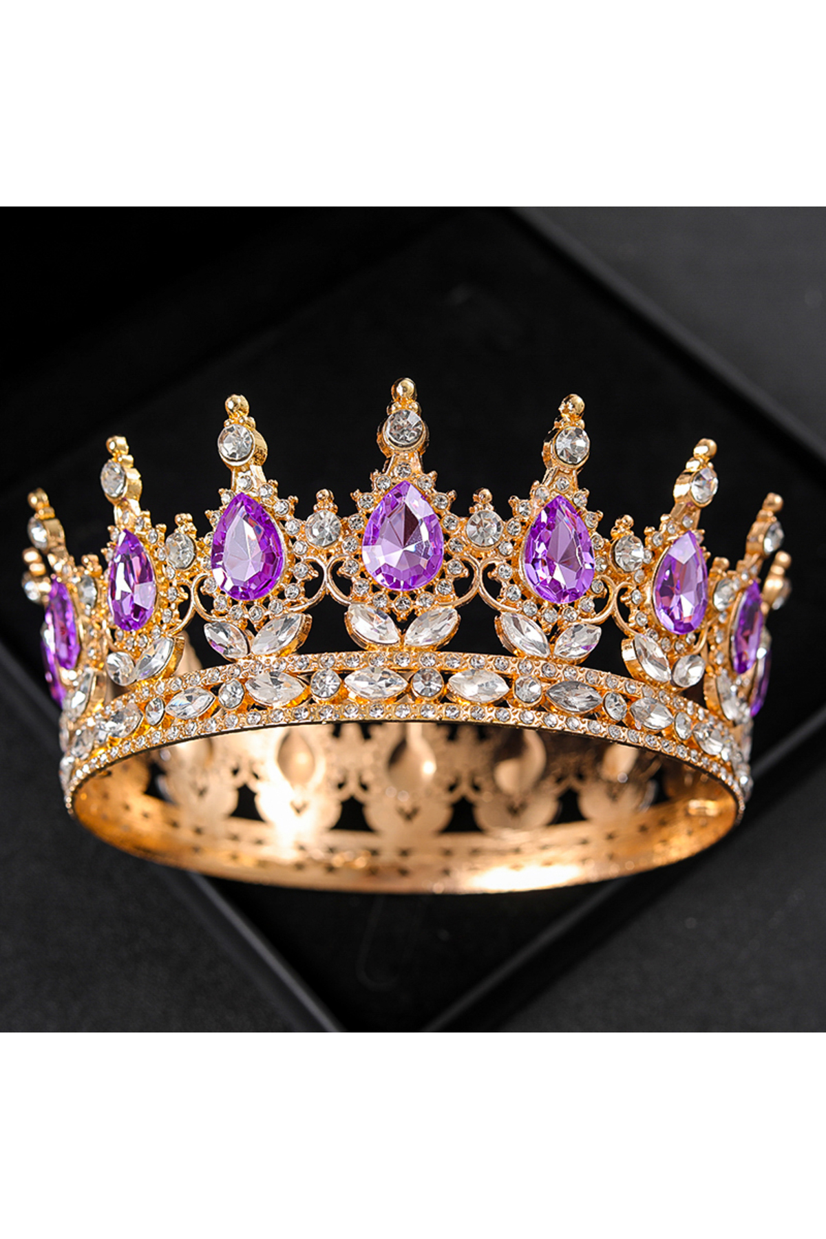 Vintage Bridal Tiara Crown With Sparkling Imitation Crystals 