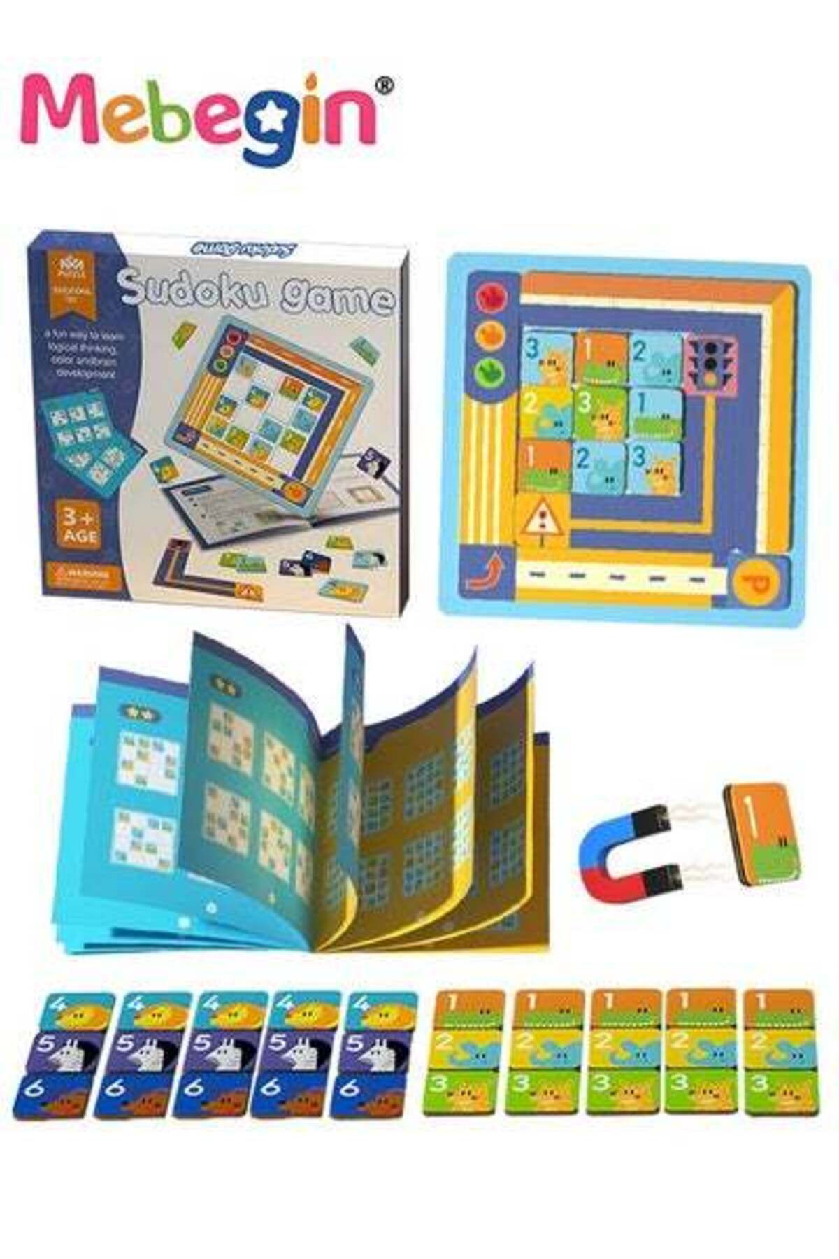 MEBEGIN-4 In 1 Magnetic Sudoku Game with 100 Puzzles & 36 Chessman, Fun Preschool Learning Activities 2