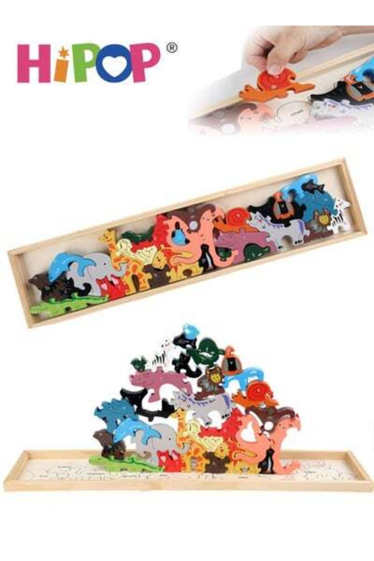 HIPOP-Jenga Game Building Blocks for Kids,Early Education Cognition Game,3D Wooden Puzzle Game 1