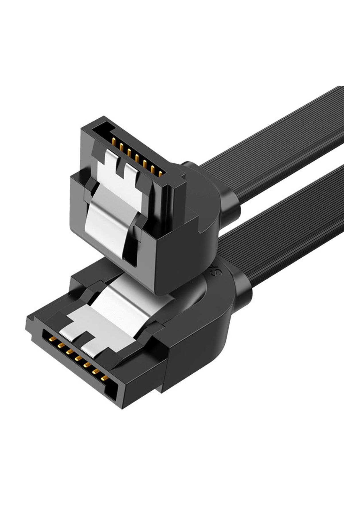 Ugreen-Cablu plat unghiular SATA 1.0-3.0 până la 5Gb/s 0.5m - negru 2