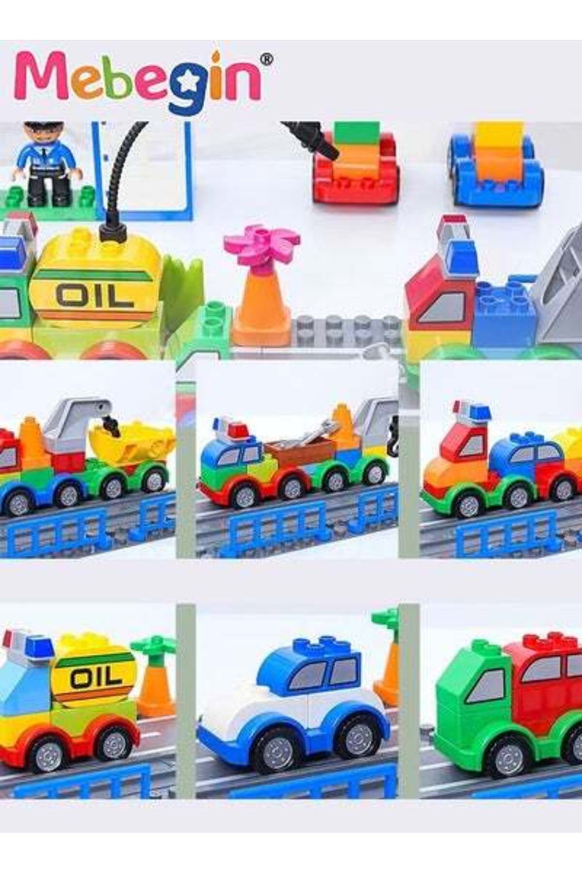 MEBEGIN-168PCS Building Blocks Set with Different Car Models, DIY Assembling Toys, Early Education Toy 4