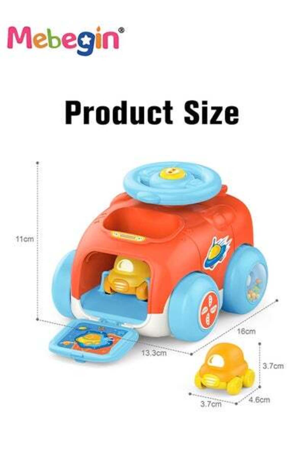 MEBEGIN-Kids Catapult Car, Catapult Trolley with Steering Wheel, Ejection Inertial Car Pull Back Toy 4