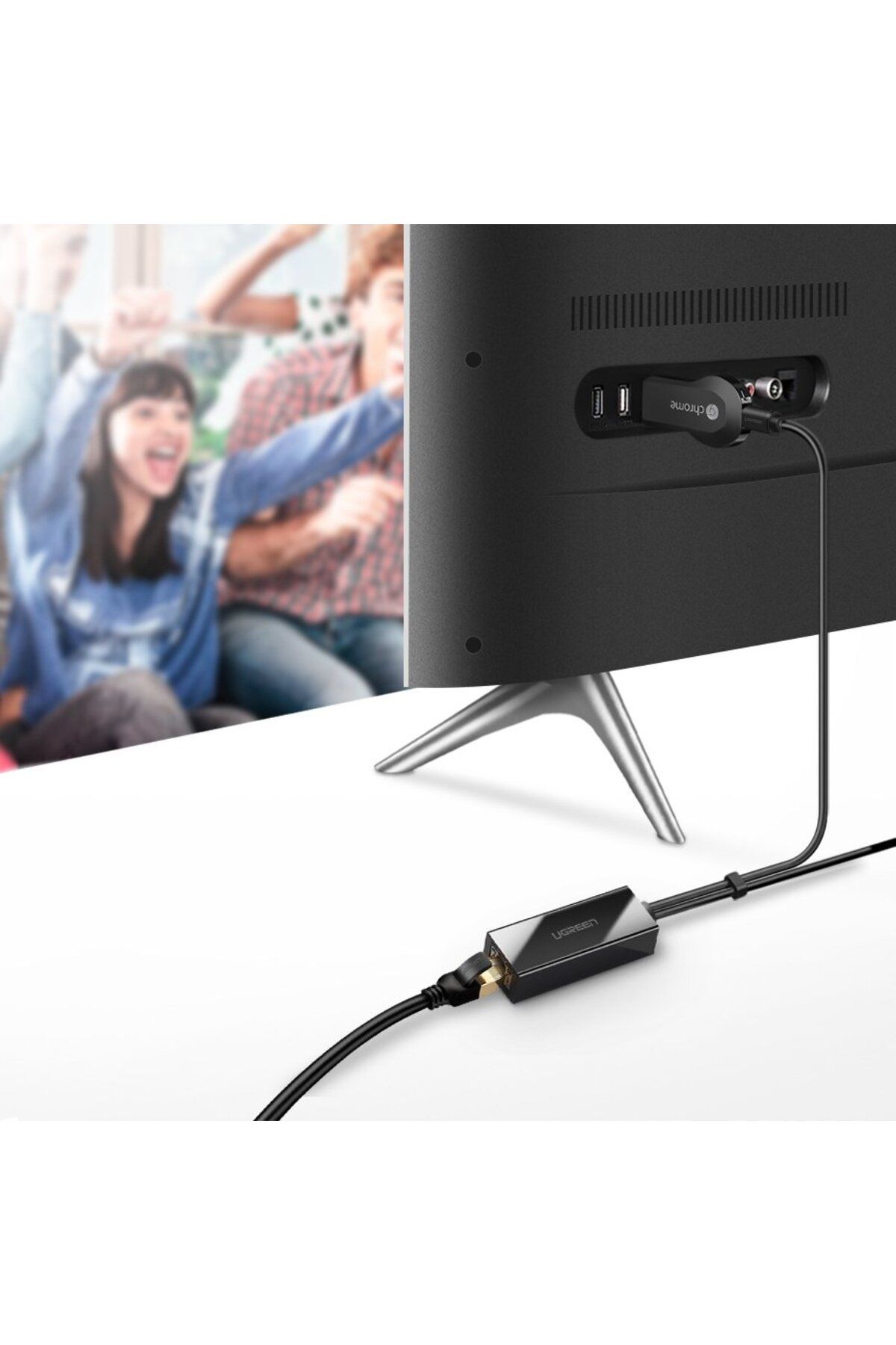 Ugreen-Zewnętrzna karta sieciowa LAN micro USB 100Mbps do Chromecast 1m czarny 4