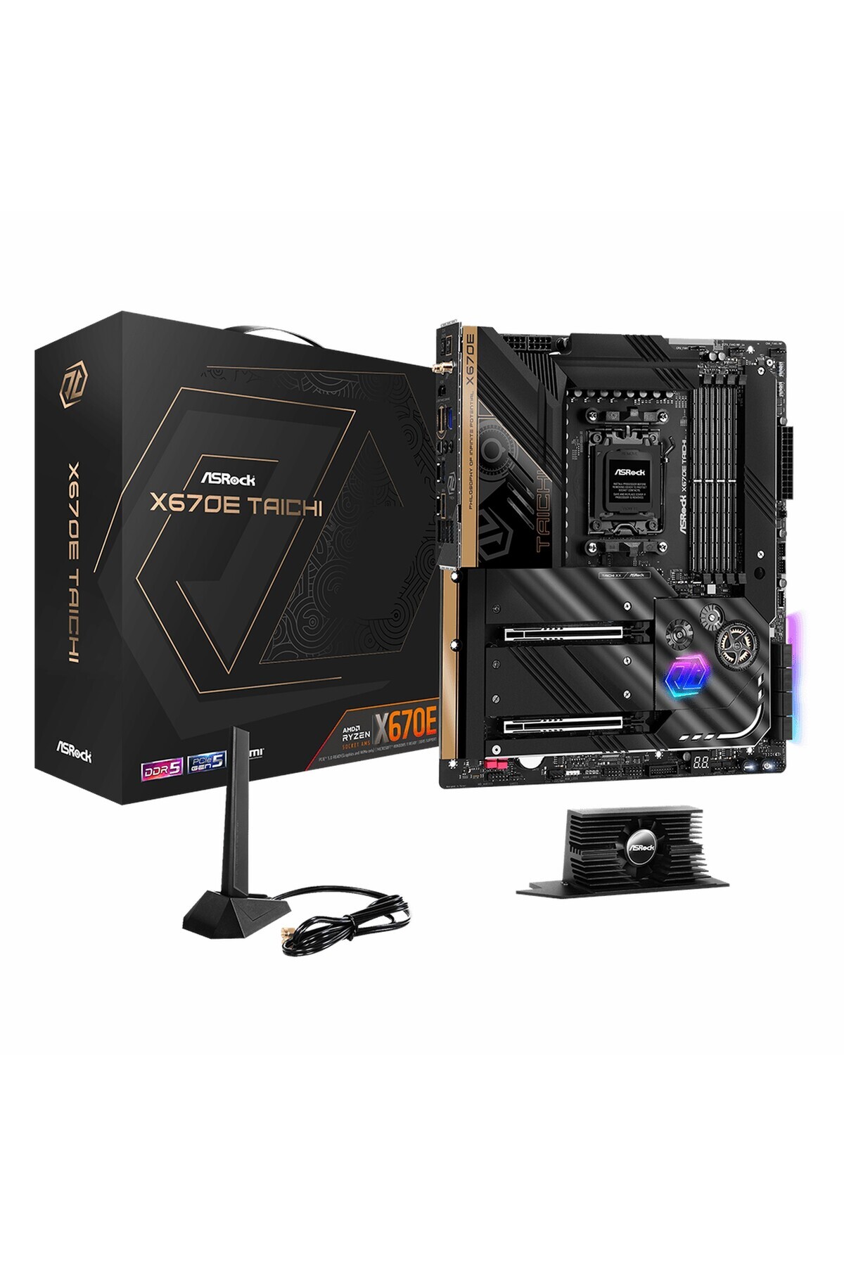 ASROCK-X670E Taichi WiFi DDR5 (7800MHz) OC M.2 HDMI/USB-C PCIe 5.0 AM5 eATX اللوحة الأم 1