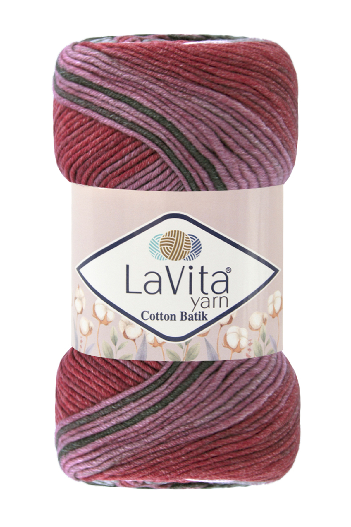 Cotton Batik Hand Knitting Yarn 60% Cotton 40% Acrylic 100gr (CB08 PETUNIA)