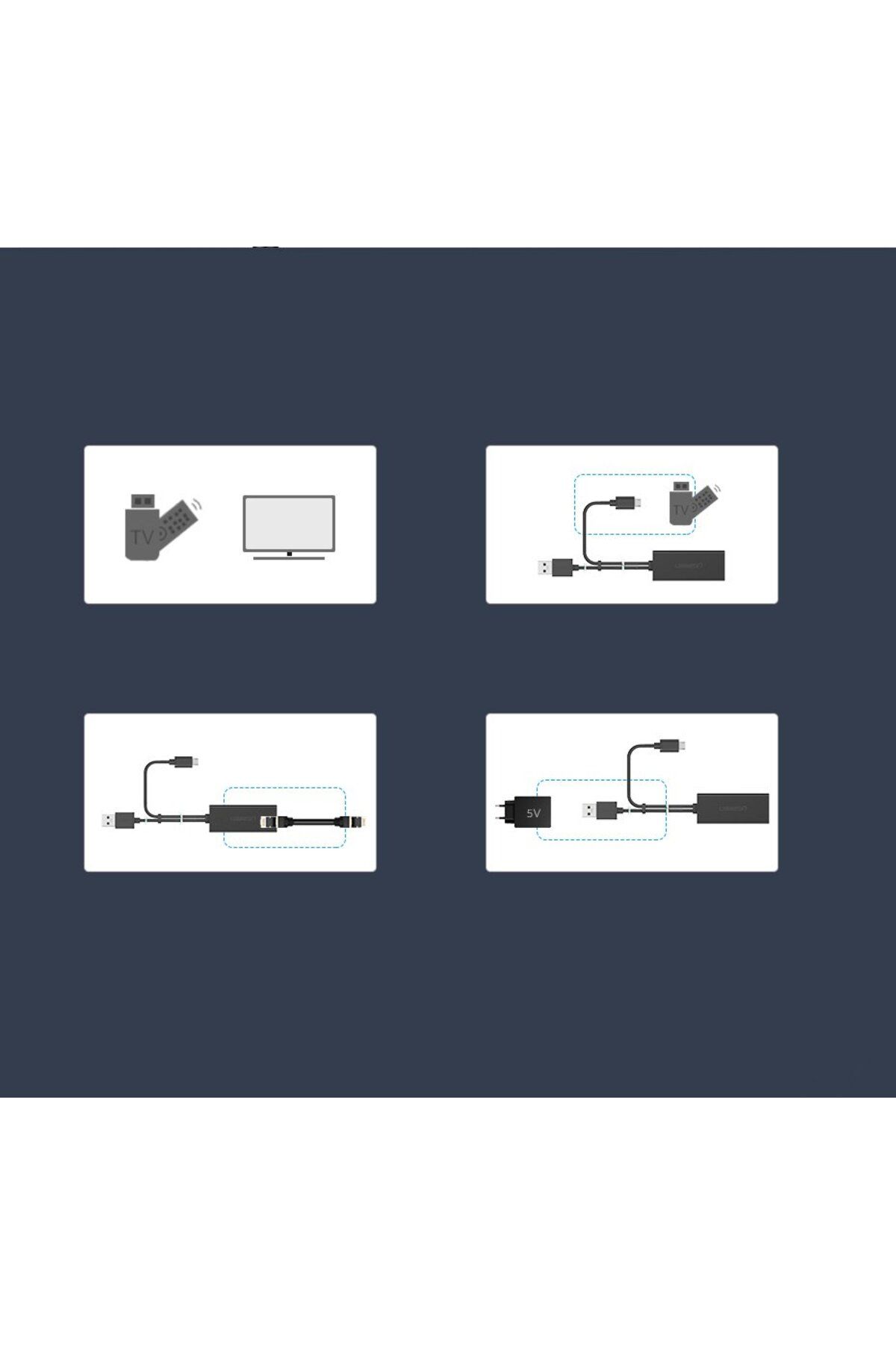 Ugreen-Zewnętrzna karta sieciowa LAN micro USB 100Mbps do Chromecast 1m czarny 5