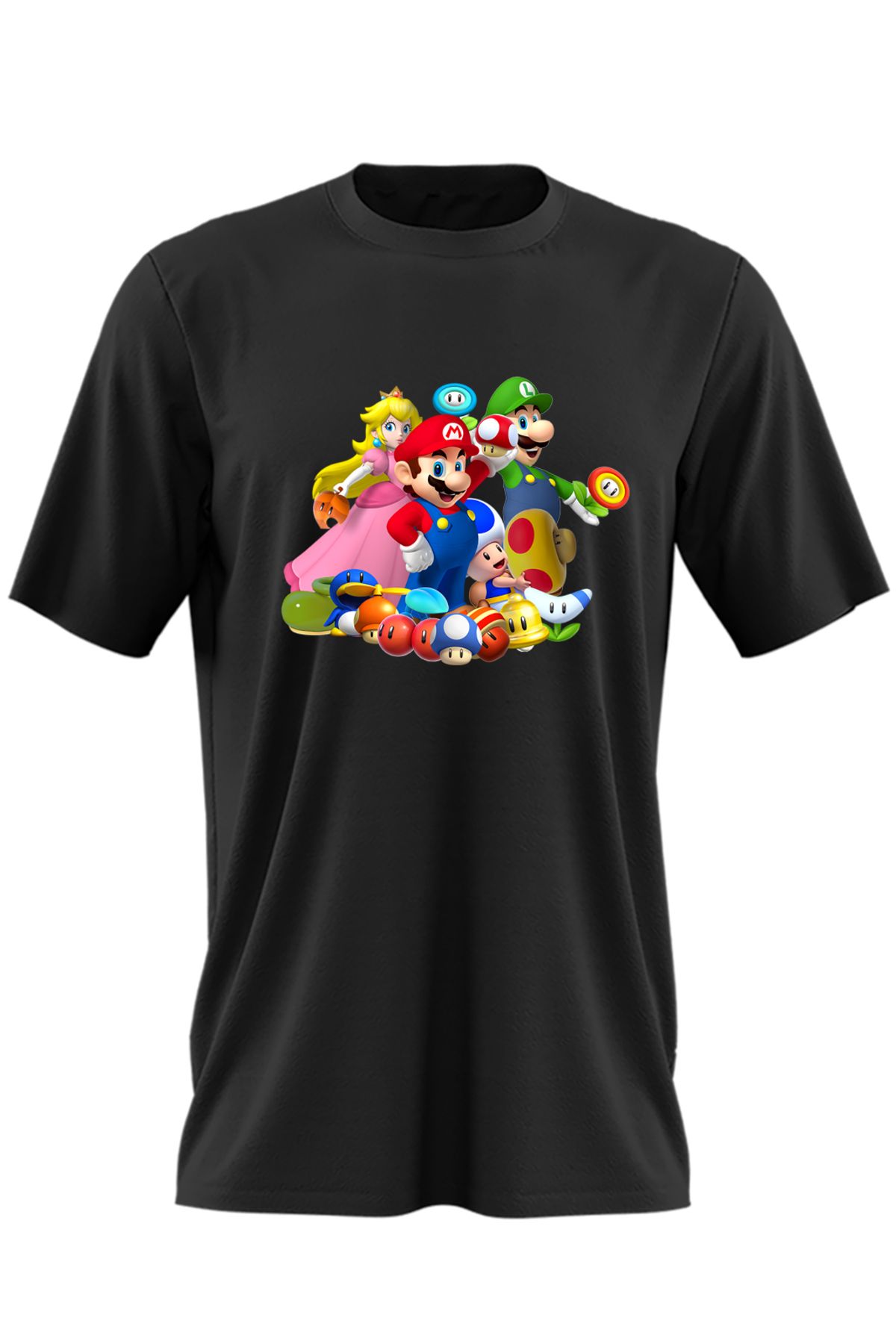OEM Tricou Barbati Super Mario Bros Toata Echipa 3d World Masculin - M
