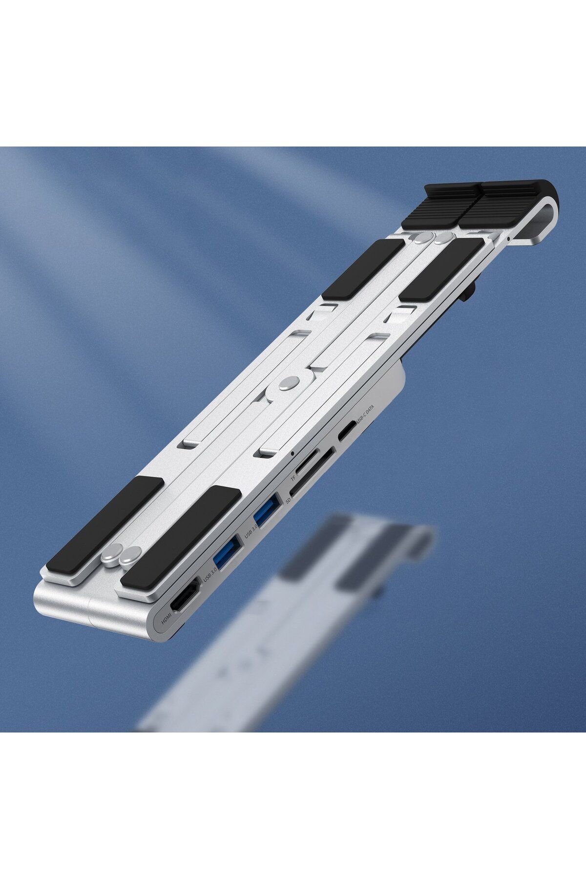 CHOETECH-Podstawka stacja do laptopa PD USB-C HDMI 2xUSB-A 1xUSB-C 1xSD 1xTF czarny 3