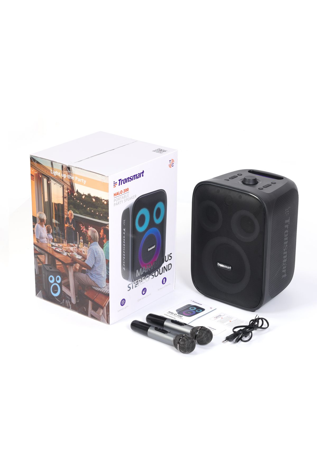 Tronsmart-Głośnik bezprzewodowy Halo 200 120W + 2 mikrofony do karaoke - czarny 5
