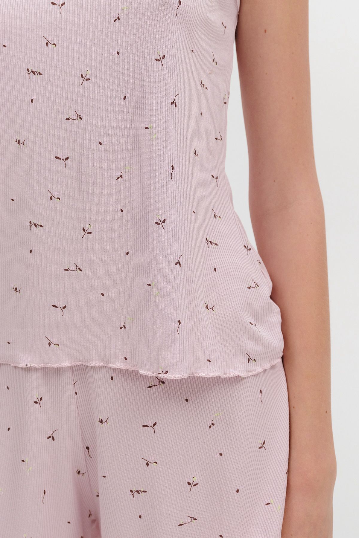 Addax-Patterned Shorts Pajama Set Ş131 3
