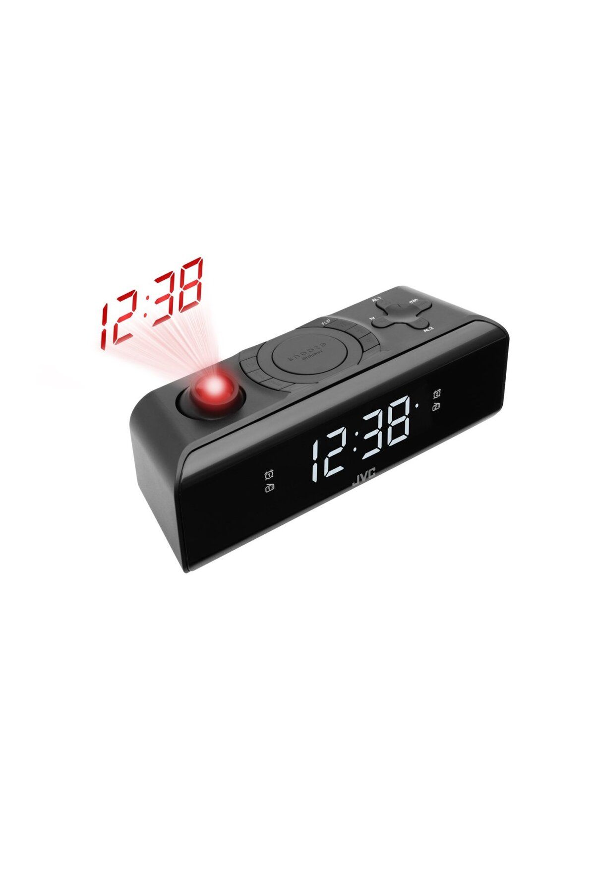 JVC-RA-E211B clock and alarm radio, time projection, digital FM/AM tuner, brightness setting, black 4